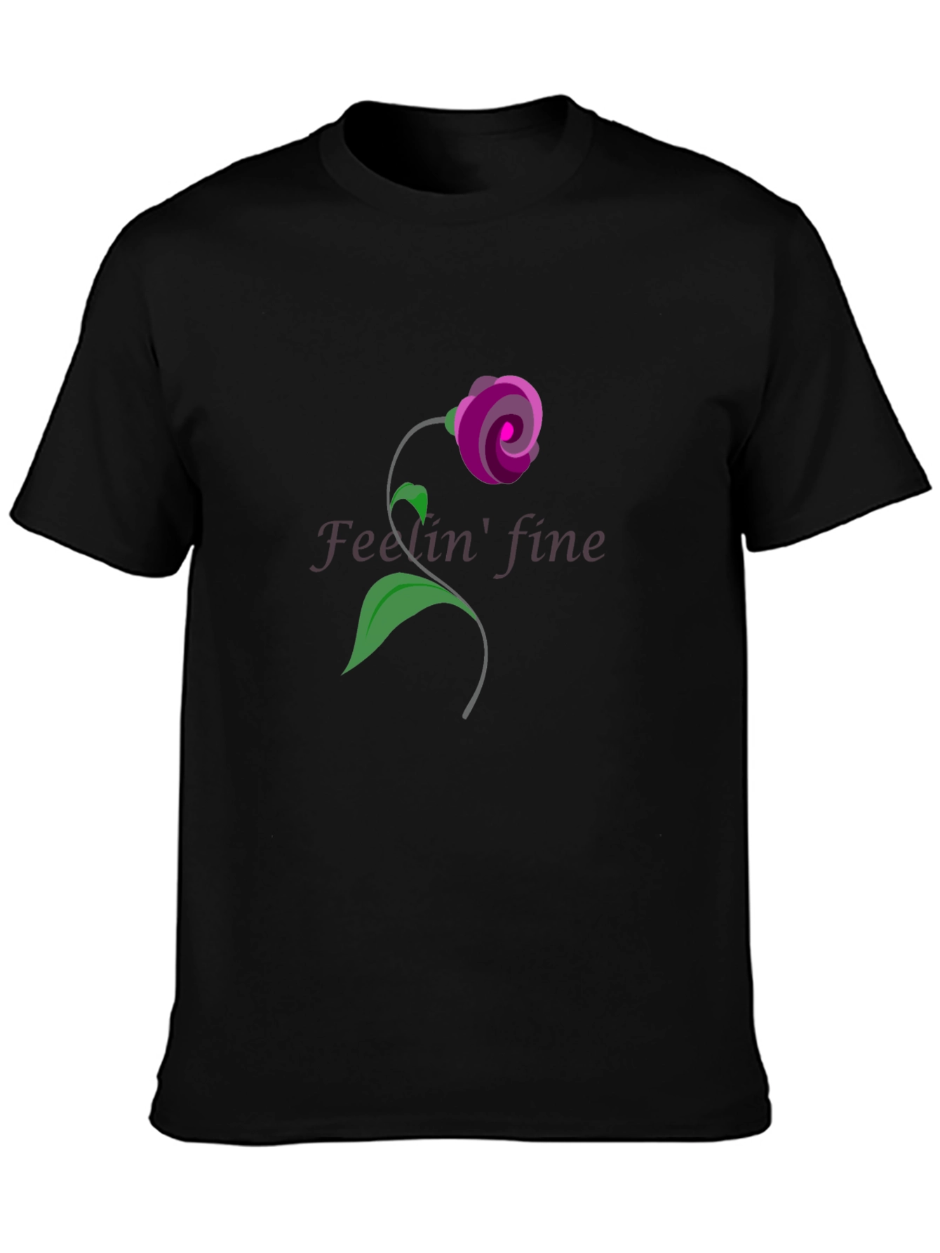Floral Fine Art T-Shirt - Black