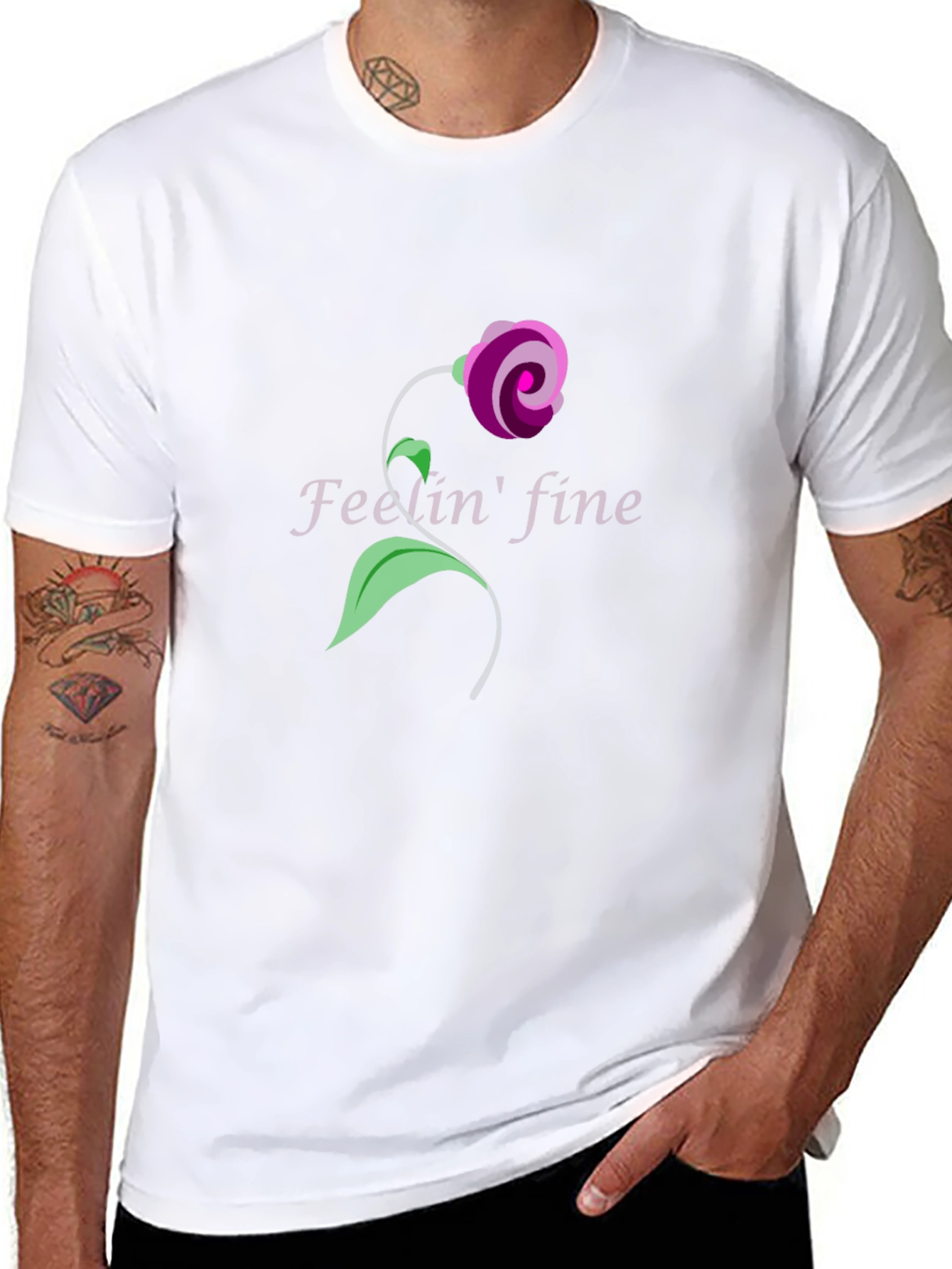 Floral Fine Art T-Shirt - Black