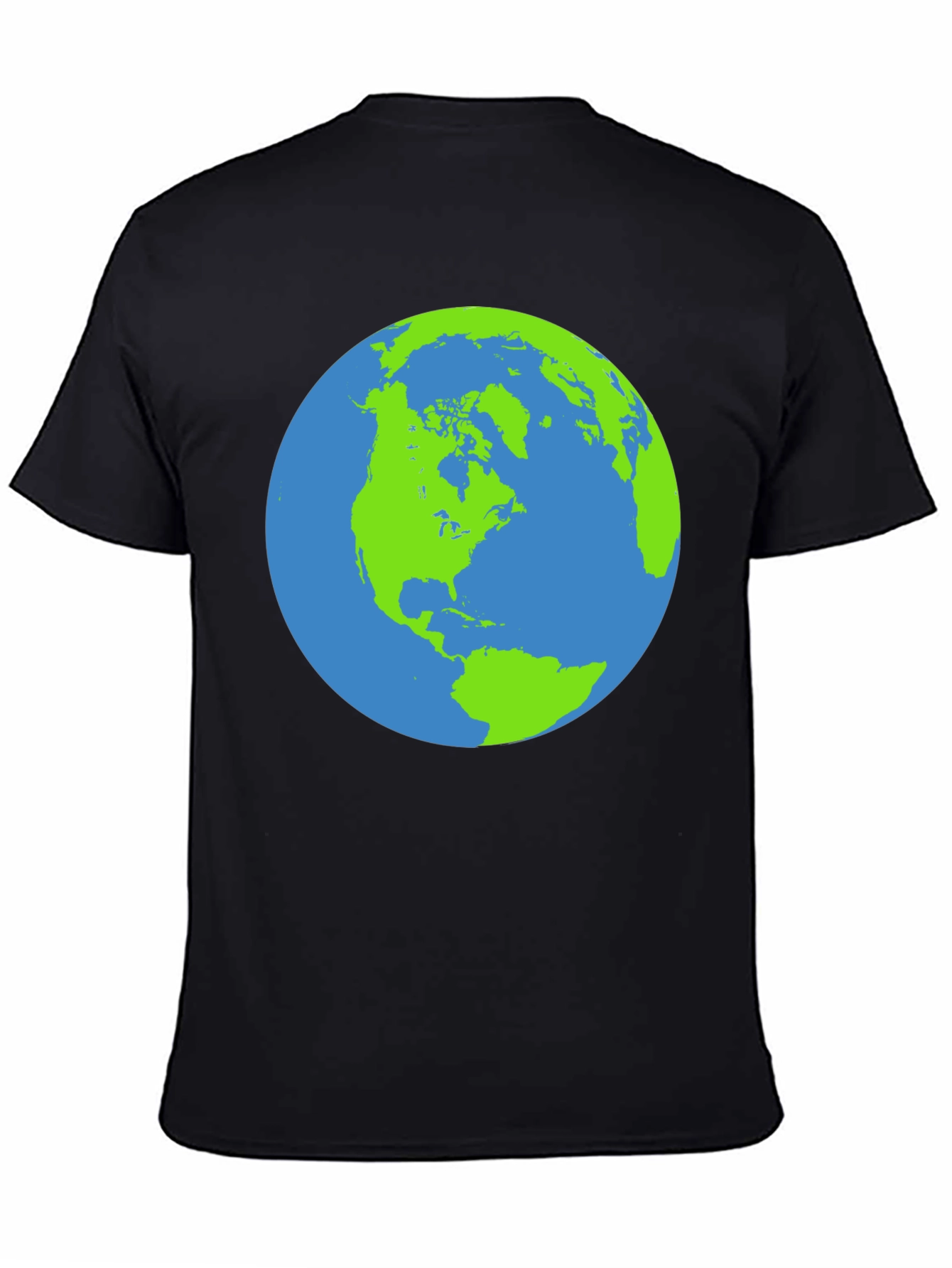 Earth Graphic Black T-Shirt - Globe Design