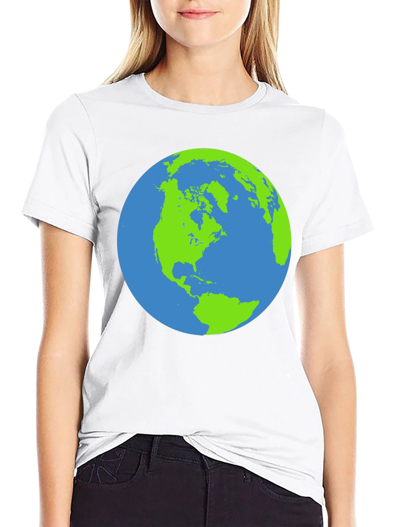 Earth Graphic Black T-Shirt - Globe Design