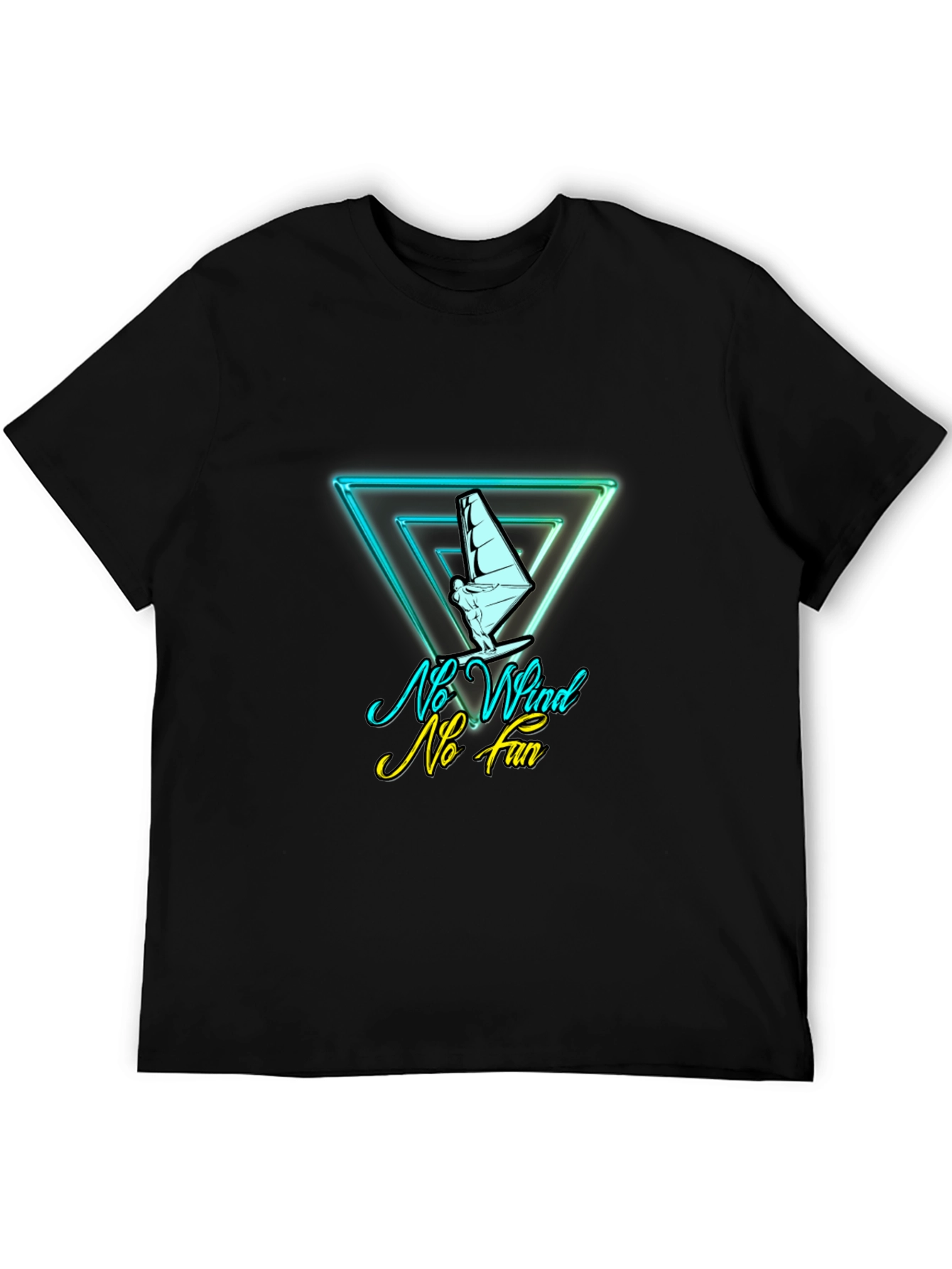 No Wind No Fun T-Shirt - Sailboard Graphic Tee