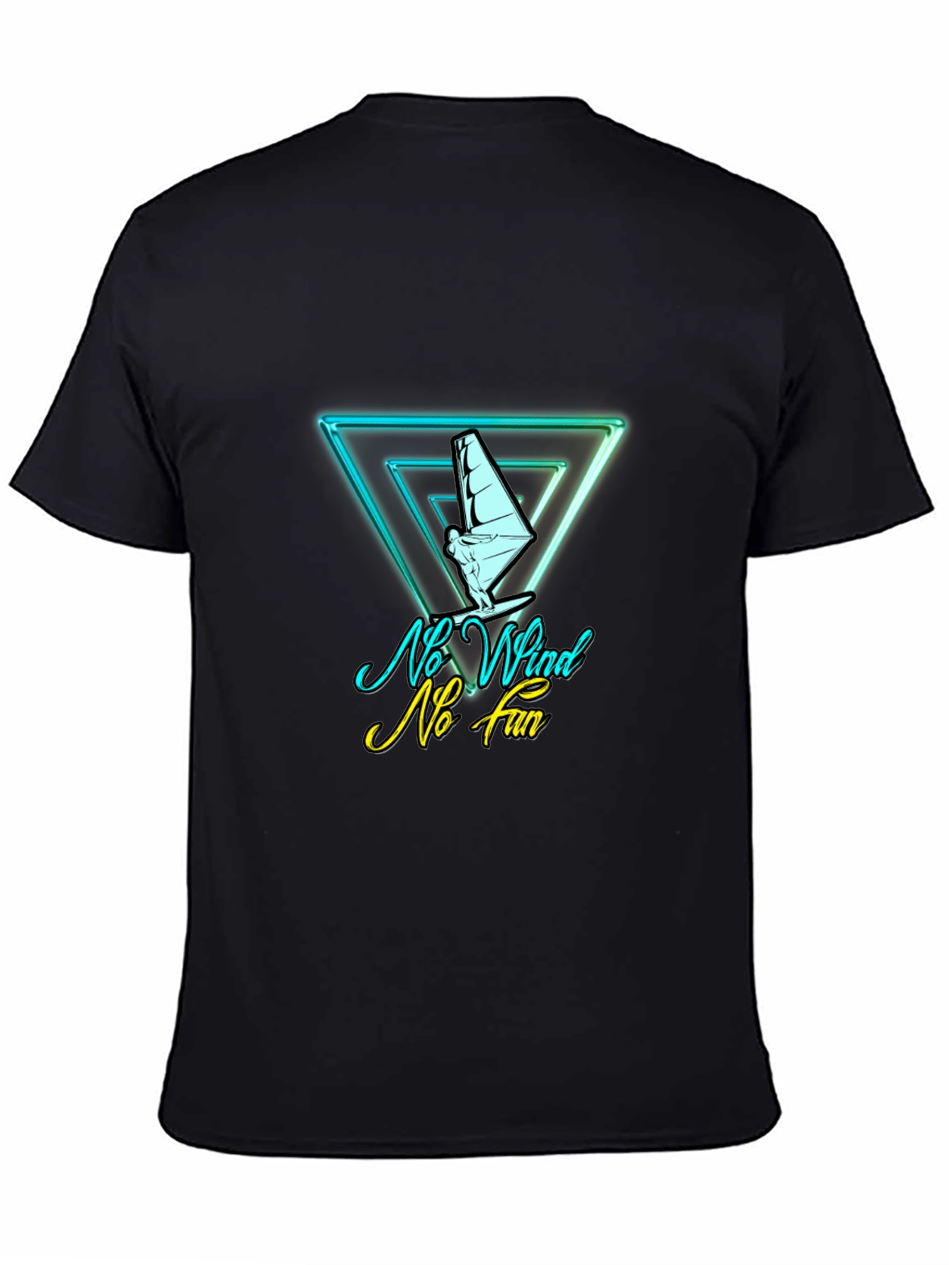 No Wind No Fun T-Shirt - Sailboard Graphic Tee