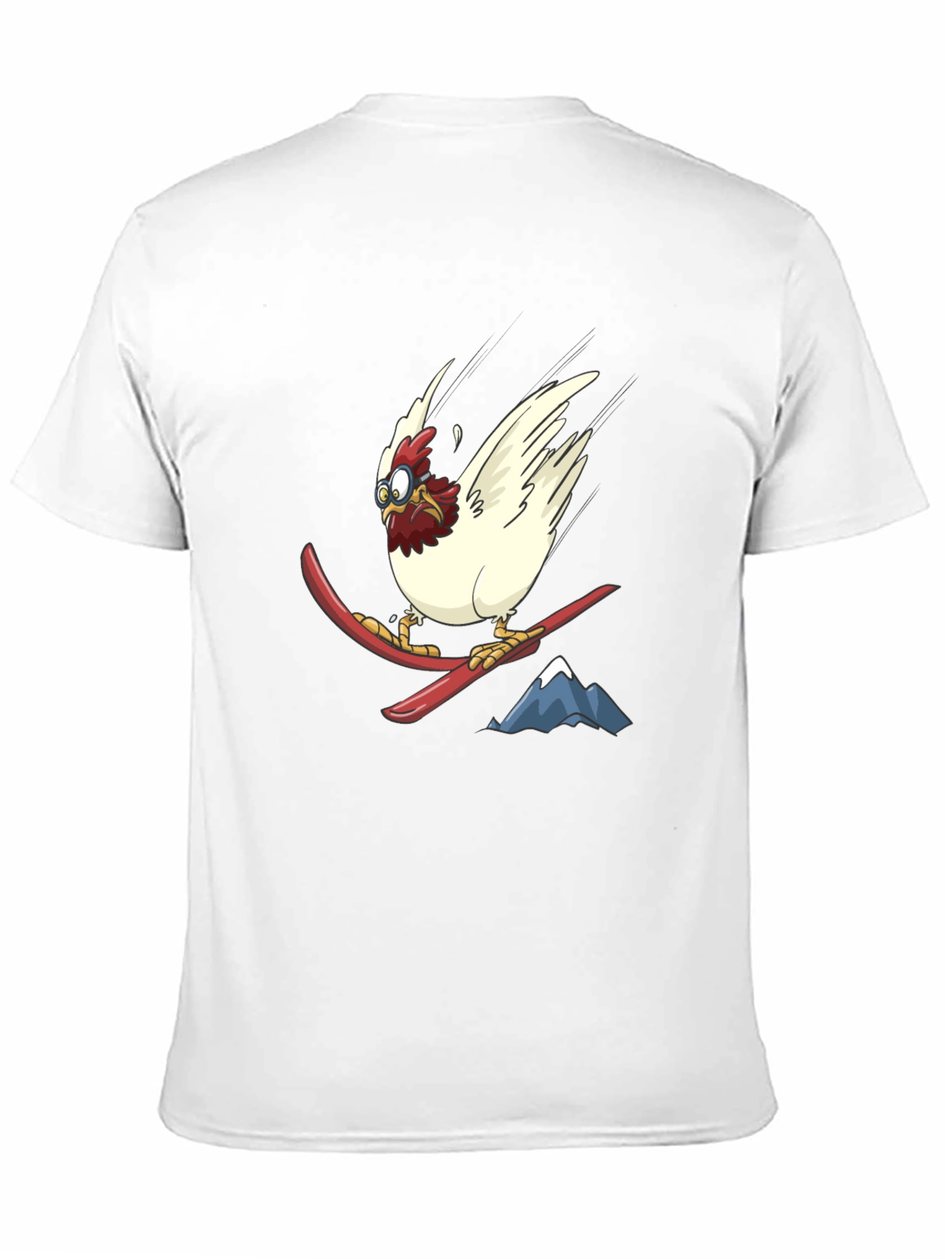 Skiing Chicken Graphic Tee - Unisex Black T-Shirt