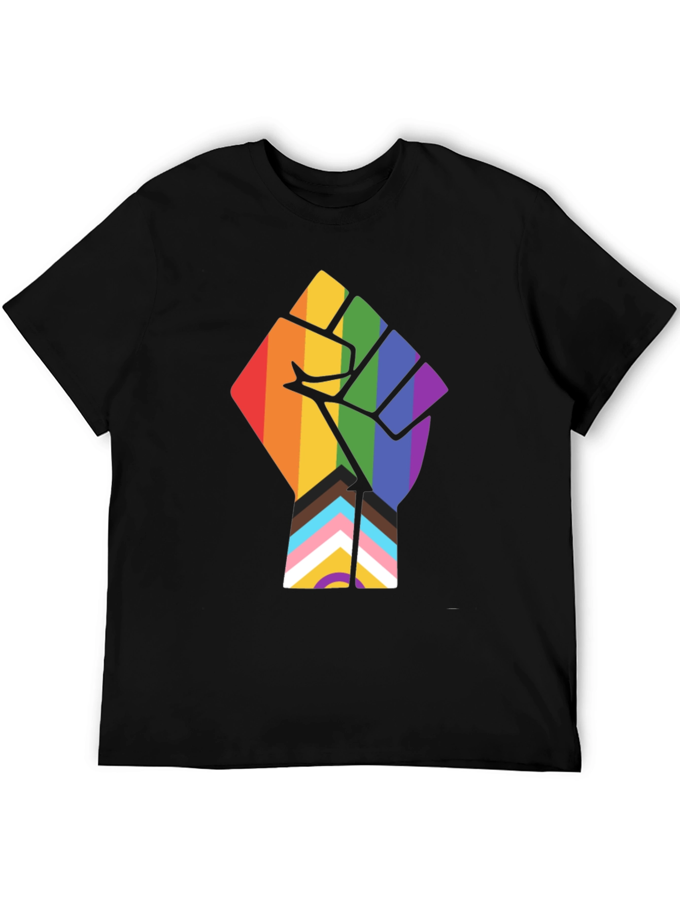 Pride Fist Graphic Tee - Black Cotton T-Shirt