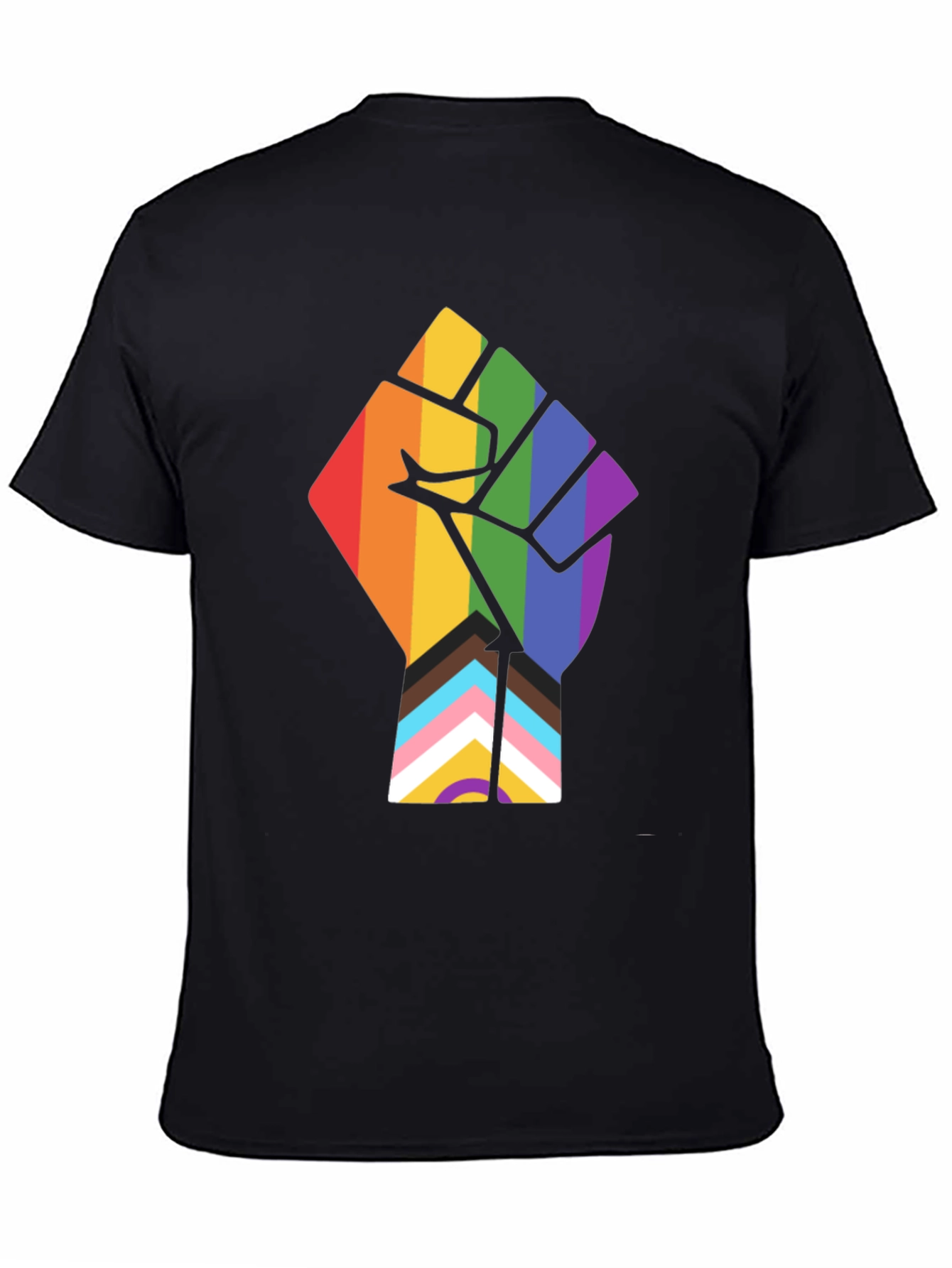 Pride Fist Graphic Tee - Black Cotton T-Shirt