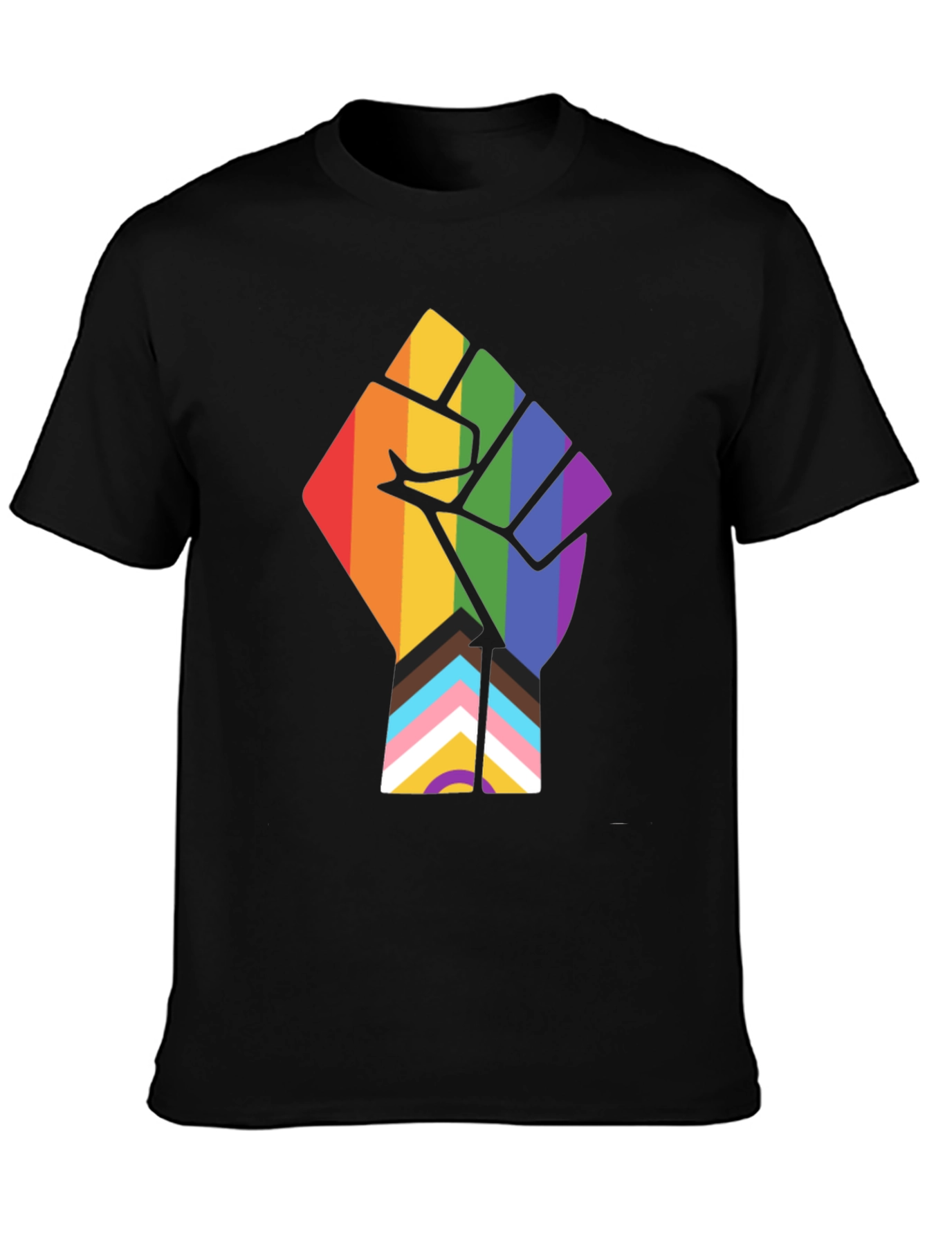 Pride Fist Graphic Tee - Black Cotton T-Shirt