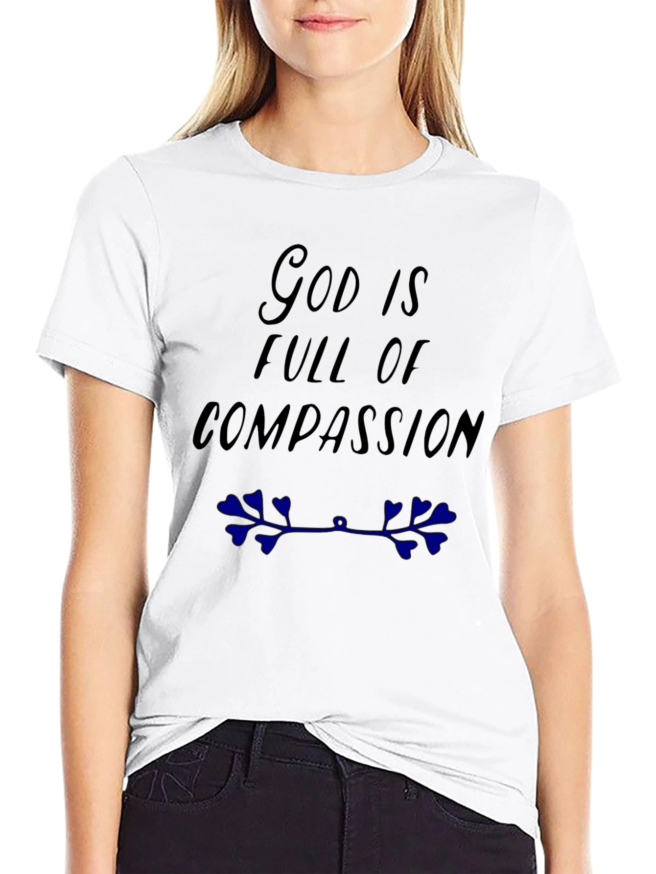 God is Full of Compassion Black T-Shirt