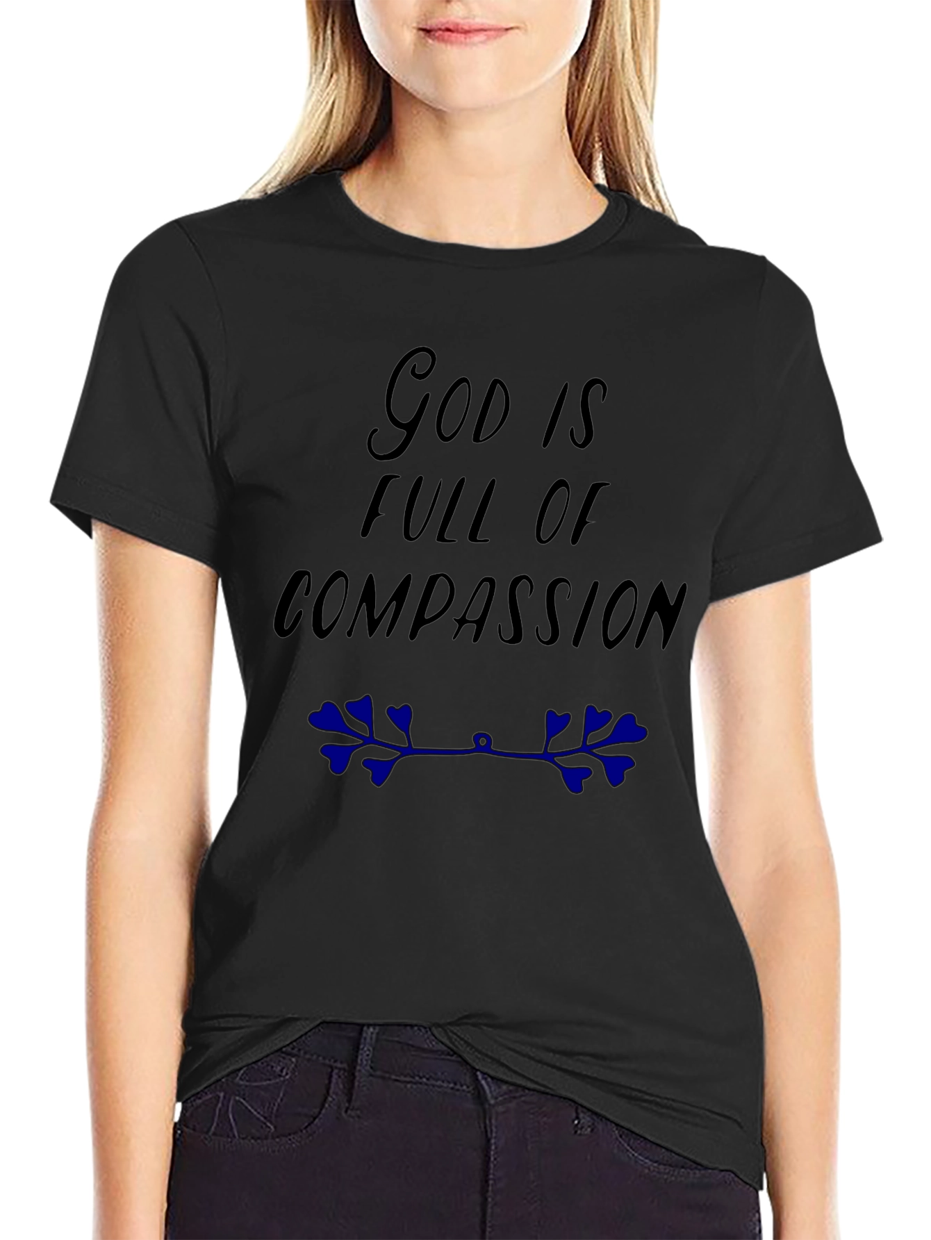 God is Full of Compassion Black T-Shirt