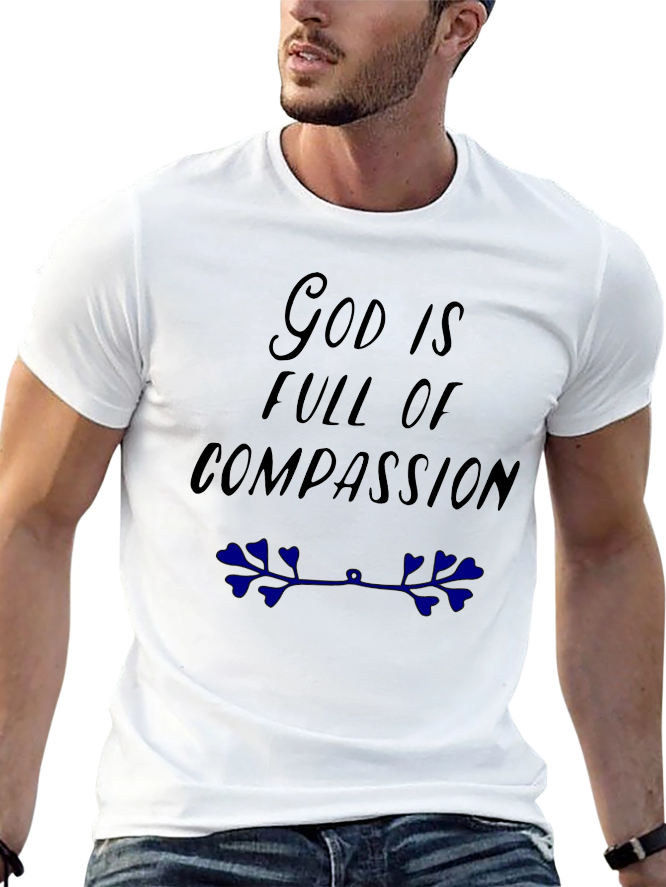 God is Full of Compassion Black T-Shirt