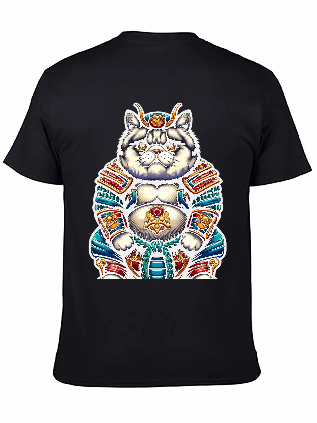 Samurai Cat Graphic Tee - Unique Design