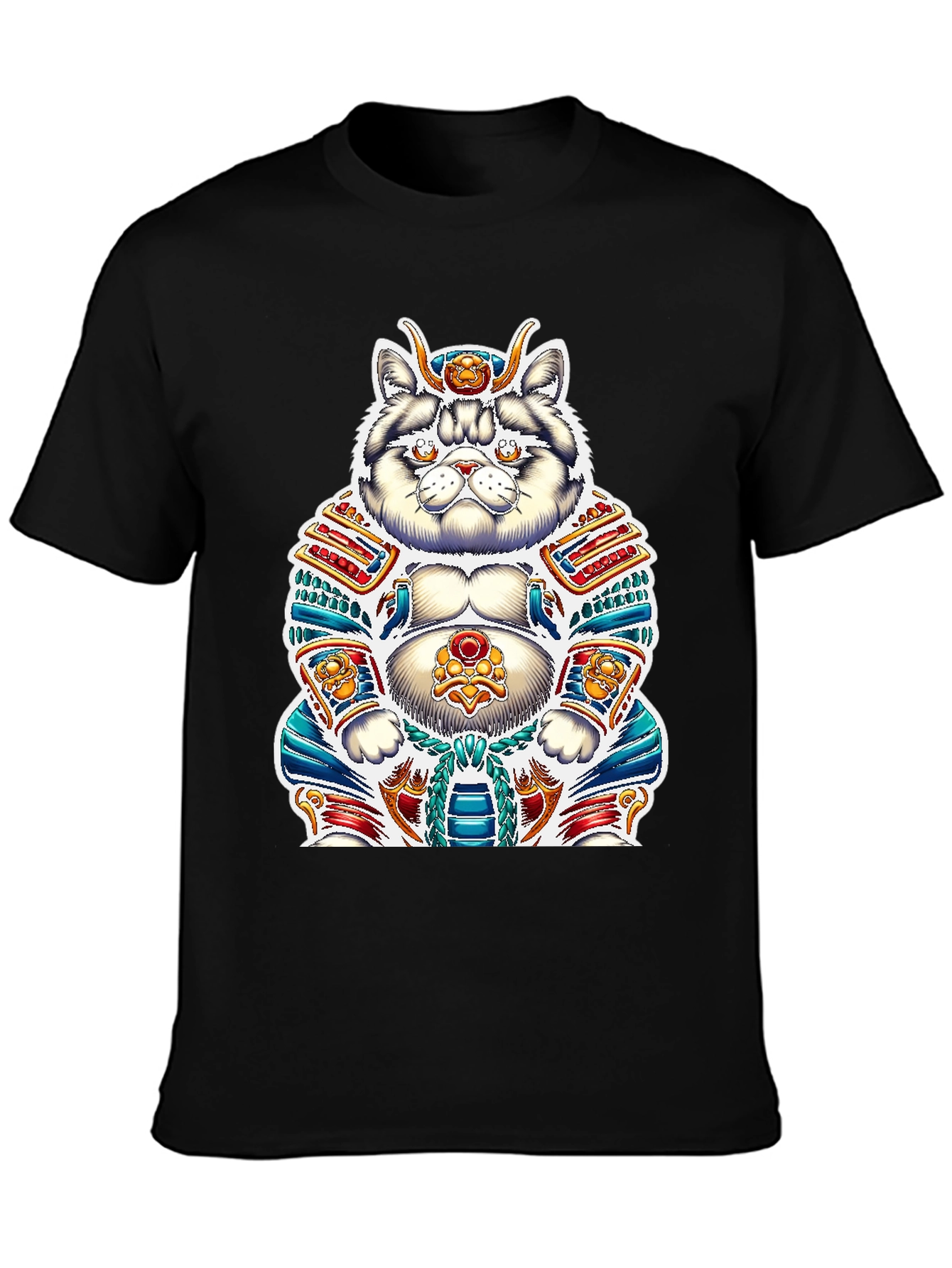 Samurai Cat Graphic Tee - Unique Design