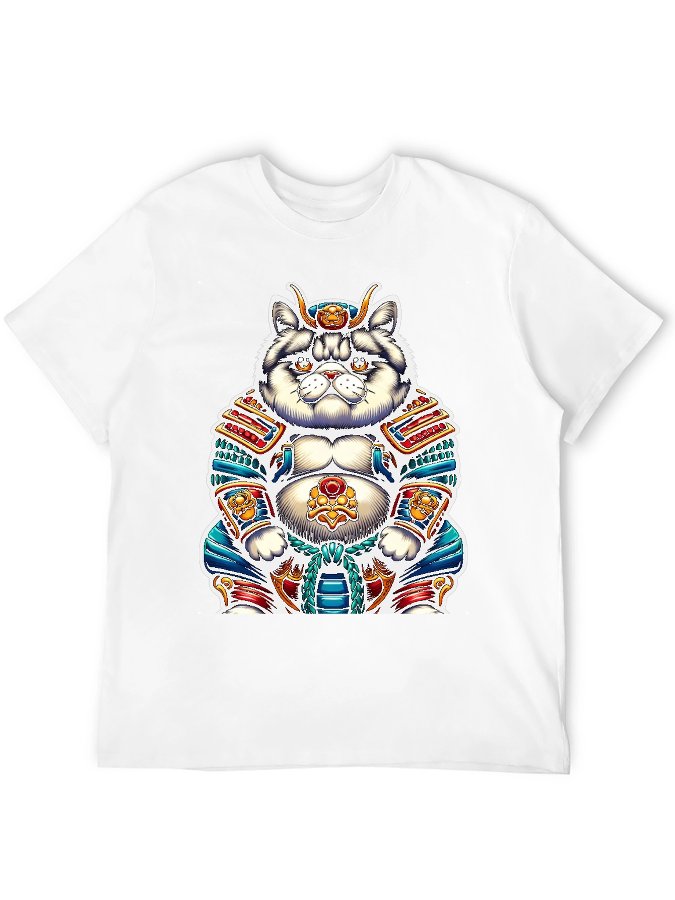 Samurai Cat Graphic Tee - Unique Design