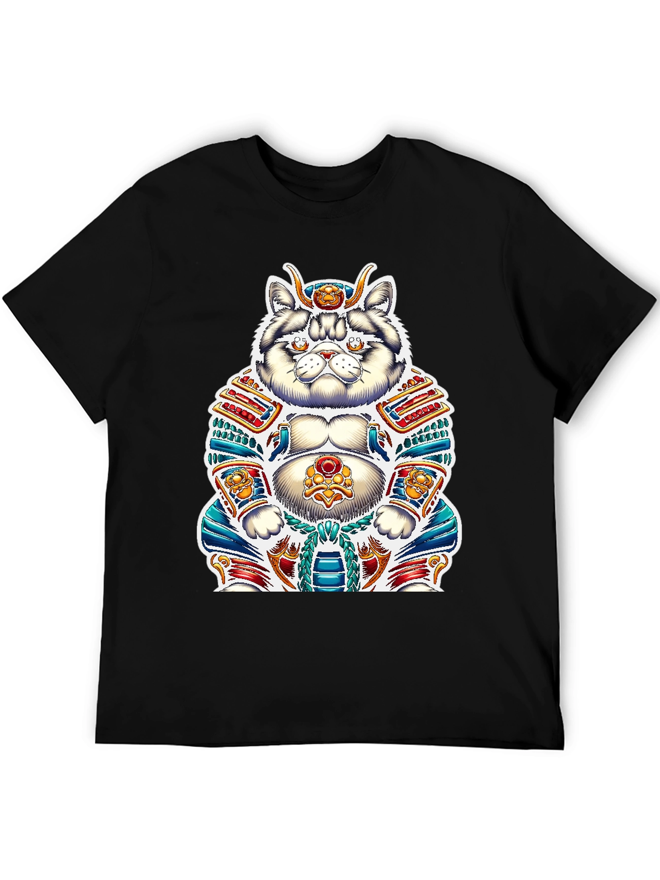 Samurai Cat Graphic Tee - Unique Design