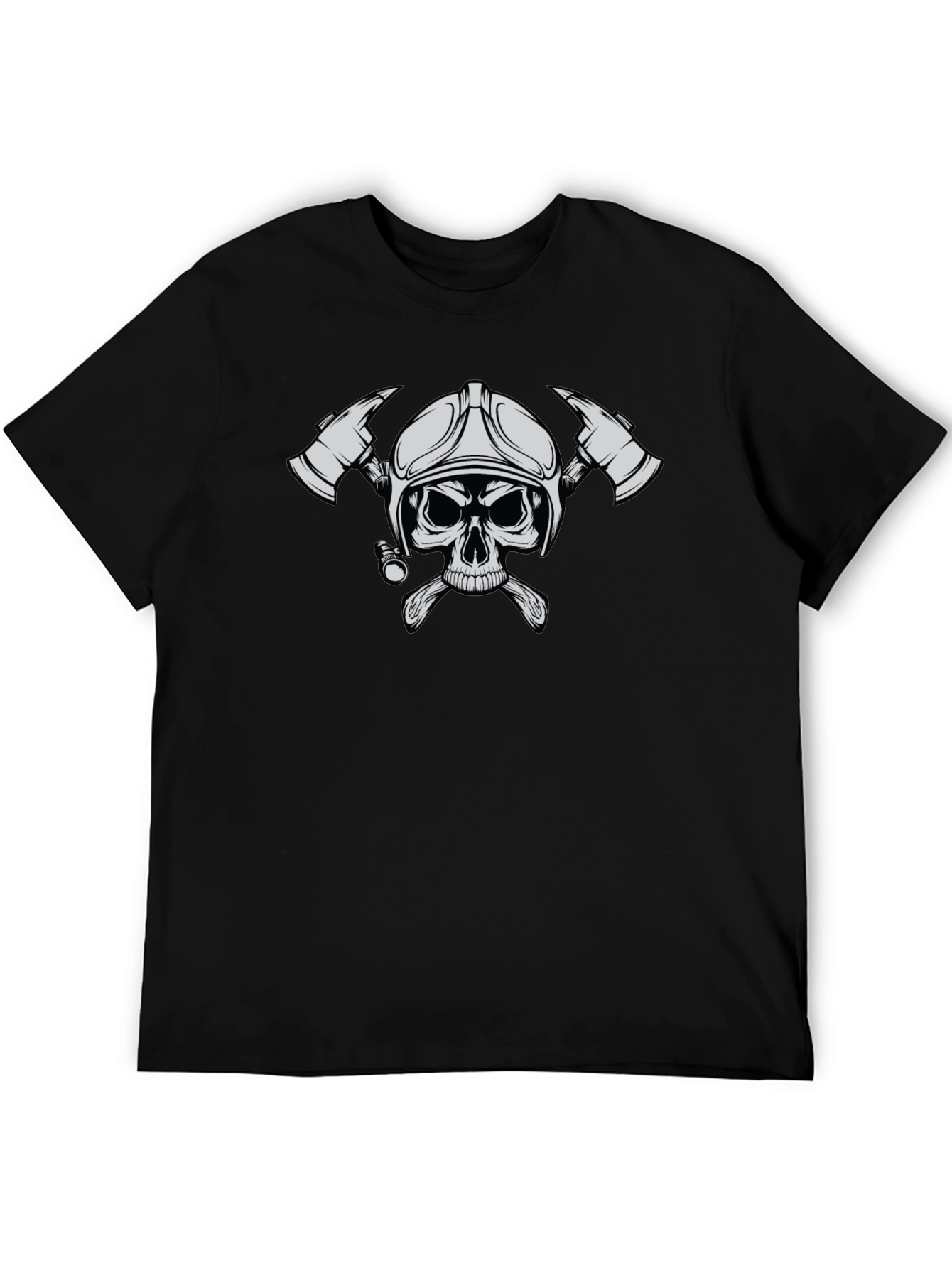 Firefighter Skull T-Shirt - Black