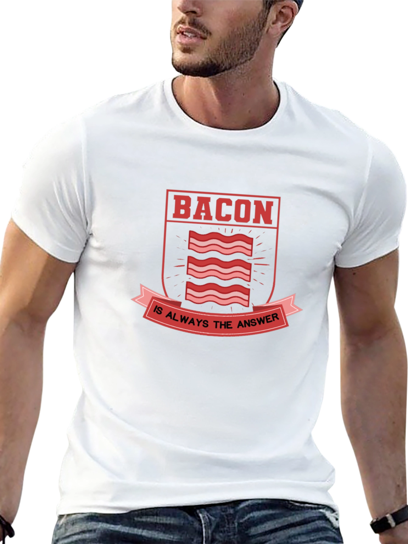 Bacon Is Always The Answer Graphic Tee - Black