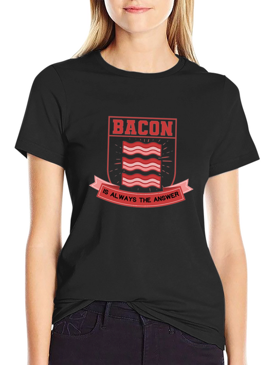 Bacon Is Always The Answer Graphic Tee - Black