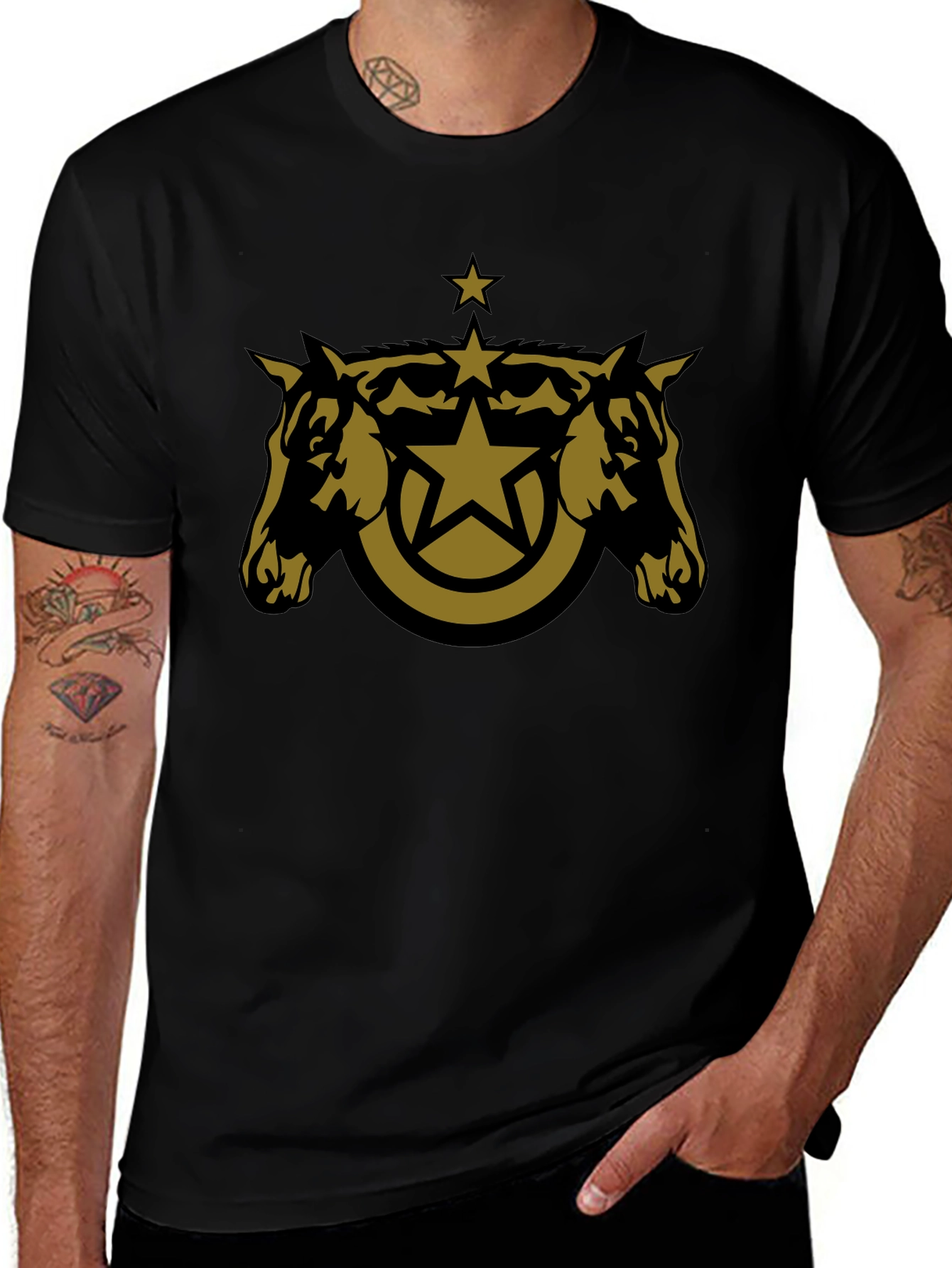 Star Horse Tee - Black Cotton Blend