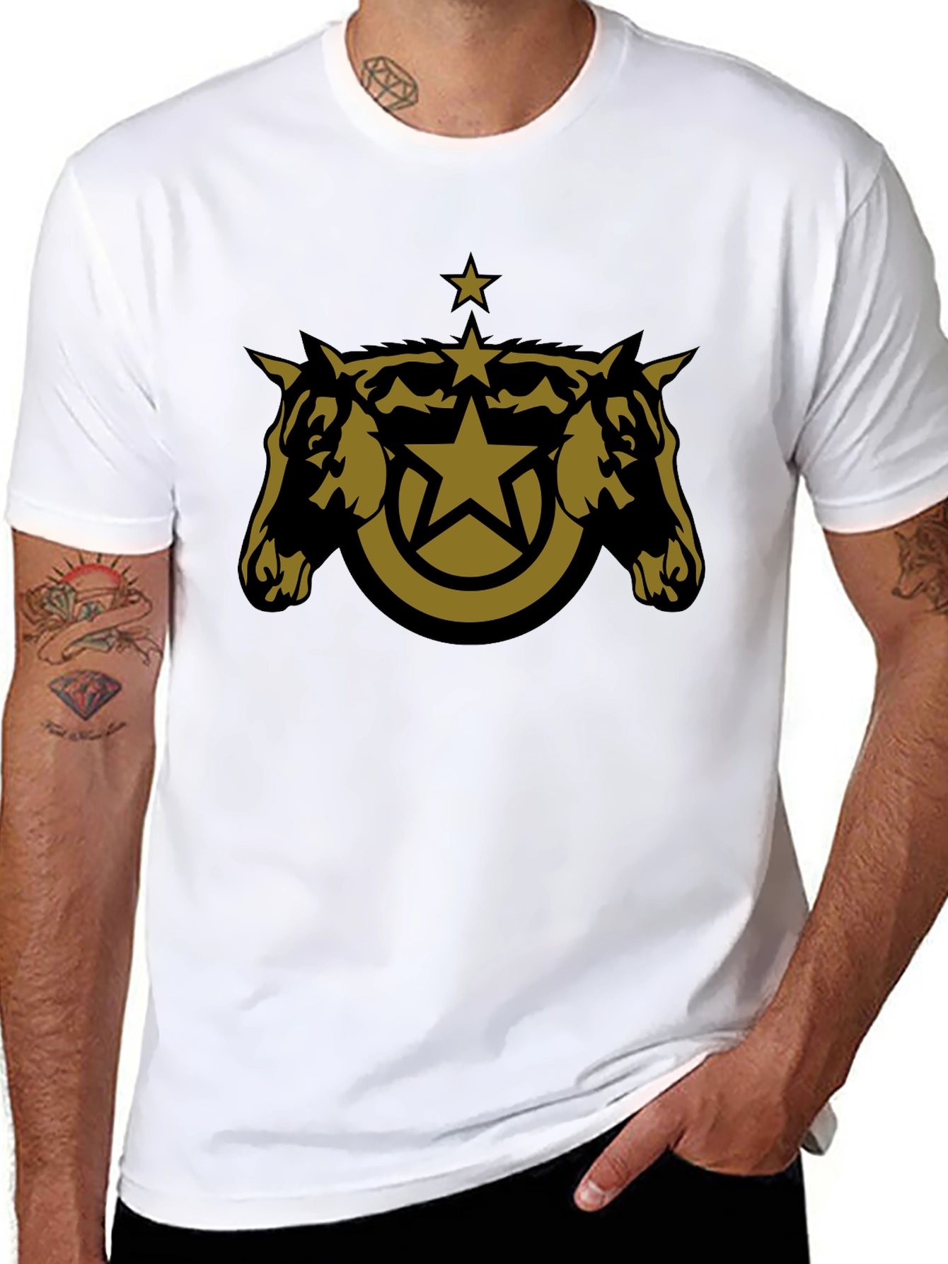 Star Horse Tee - Black Cotton Blend