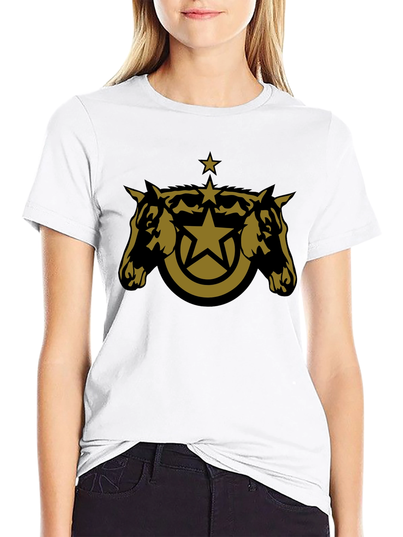 Star Horse Tee - Black Cotton Blend