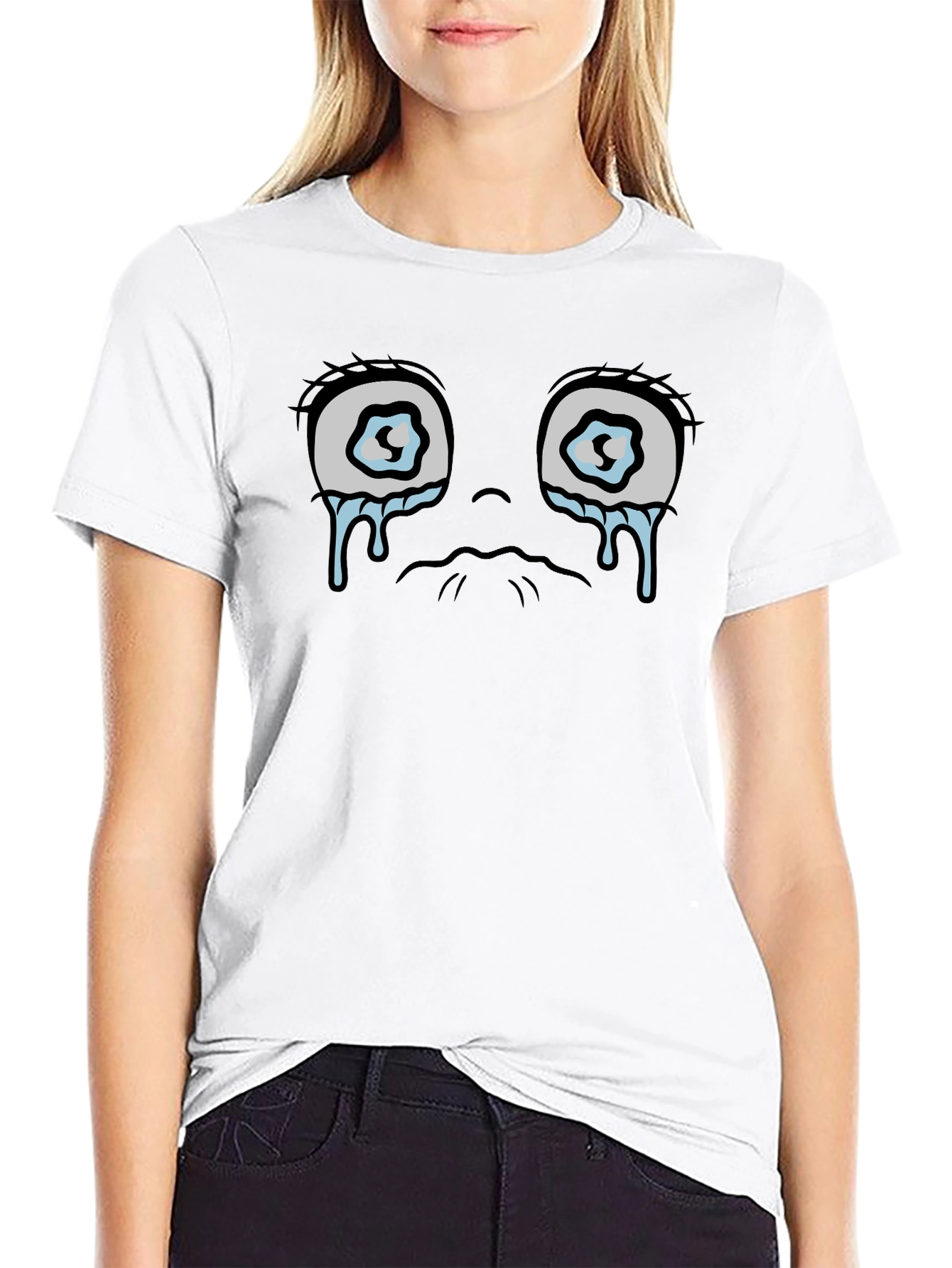 Sad Anime Eyes Graphic T-Shirt - Unisex