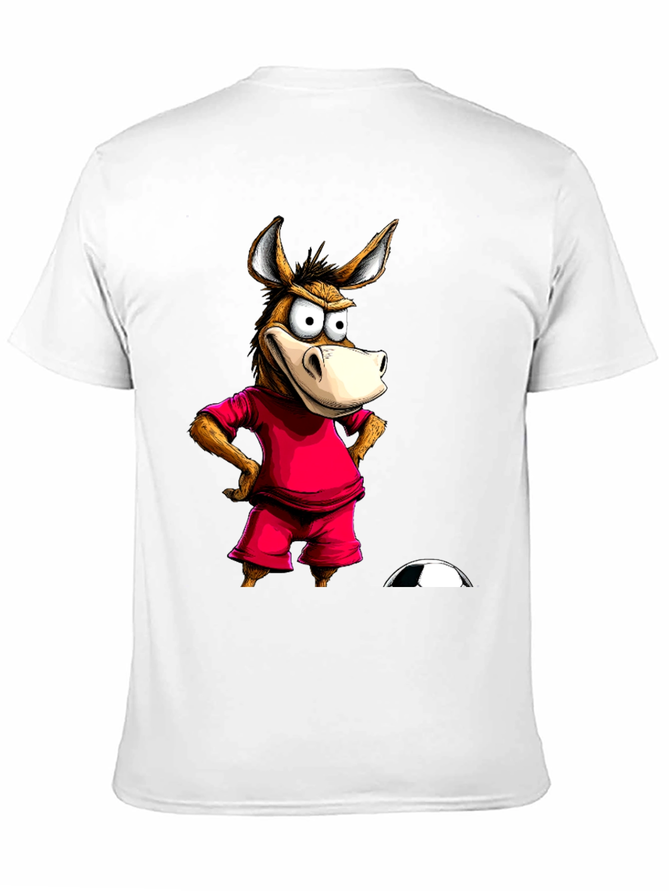 Funny Donkey Soccer T-Shirt - Black