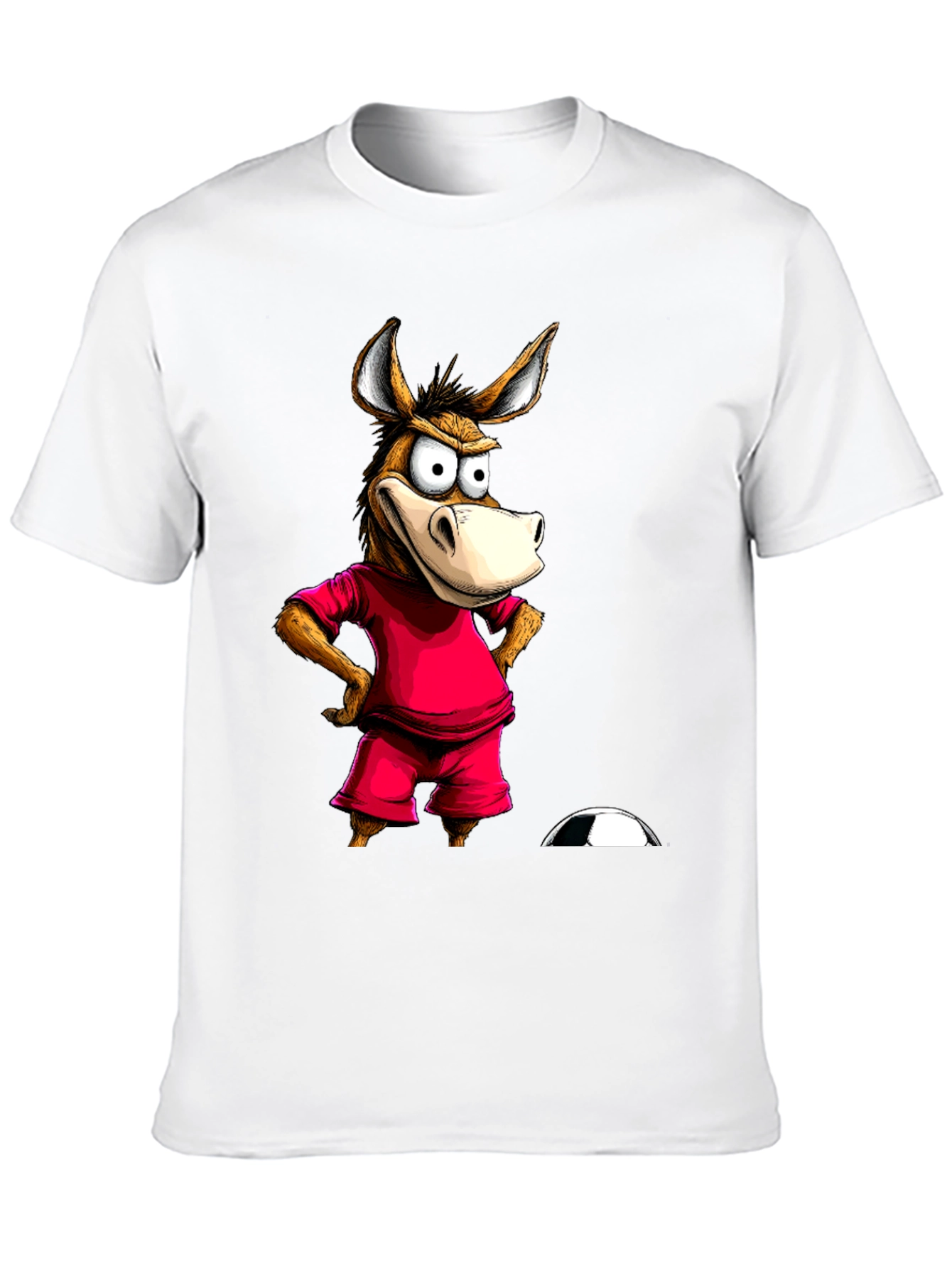 Funny Donkey Soccer T-Shirt - Black