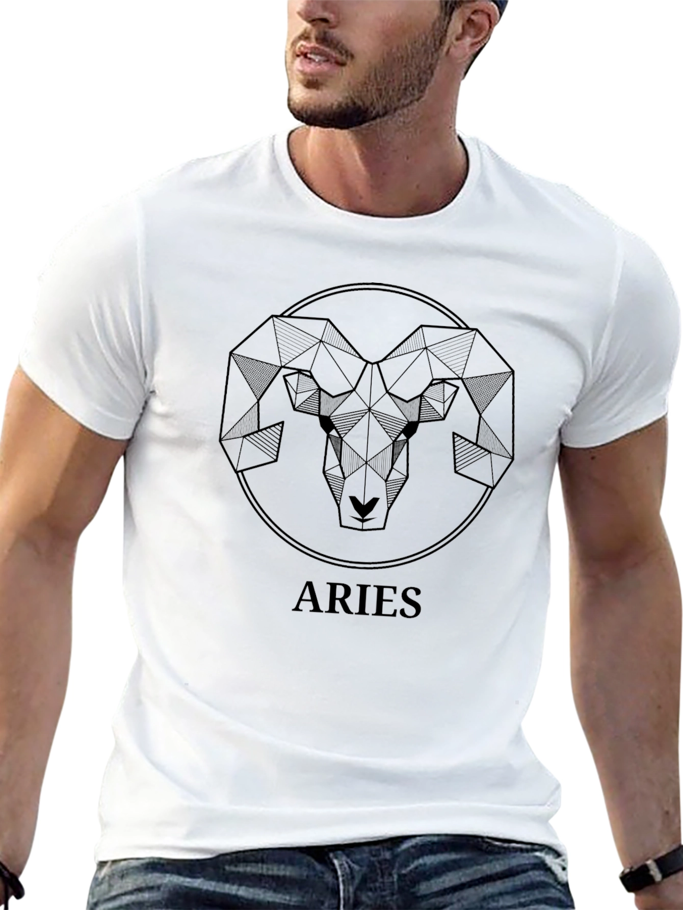 Aries Zodiac Geometric Graphic Tee