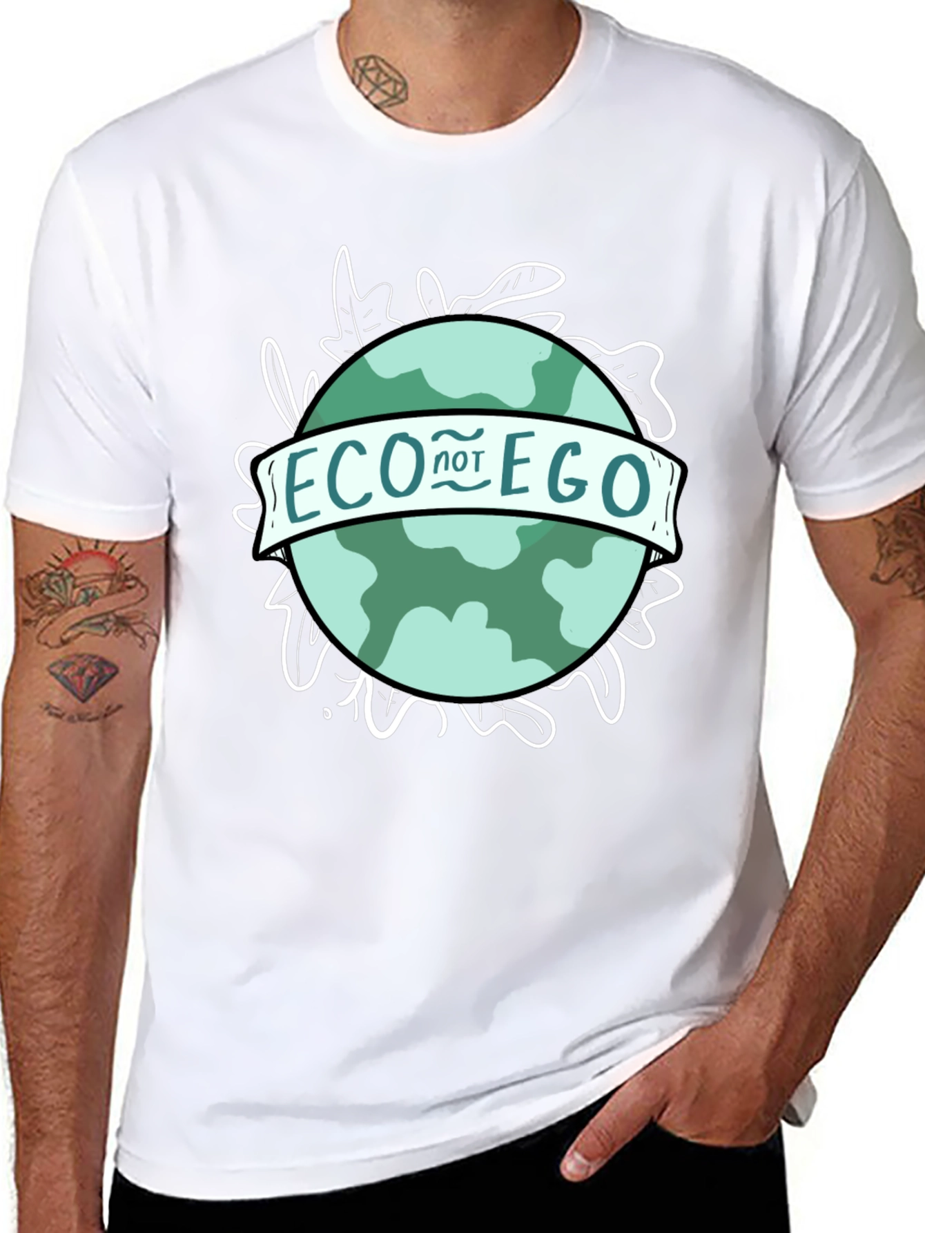Eco Not Ego Graphic Tee - Black