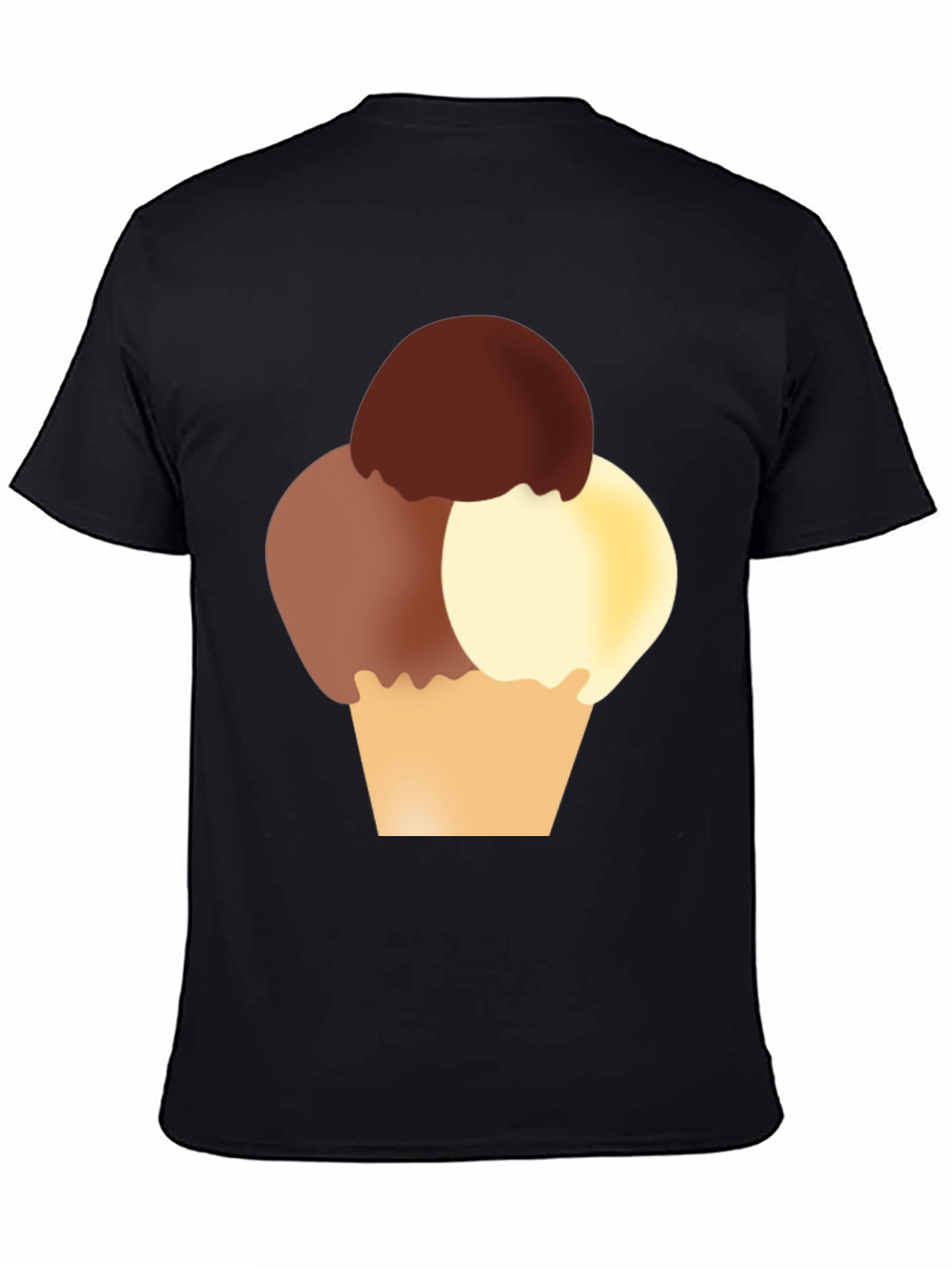 Ice Cream Graphic Tee - Black Cotton T-Shirt