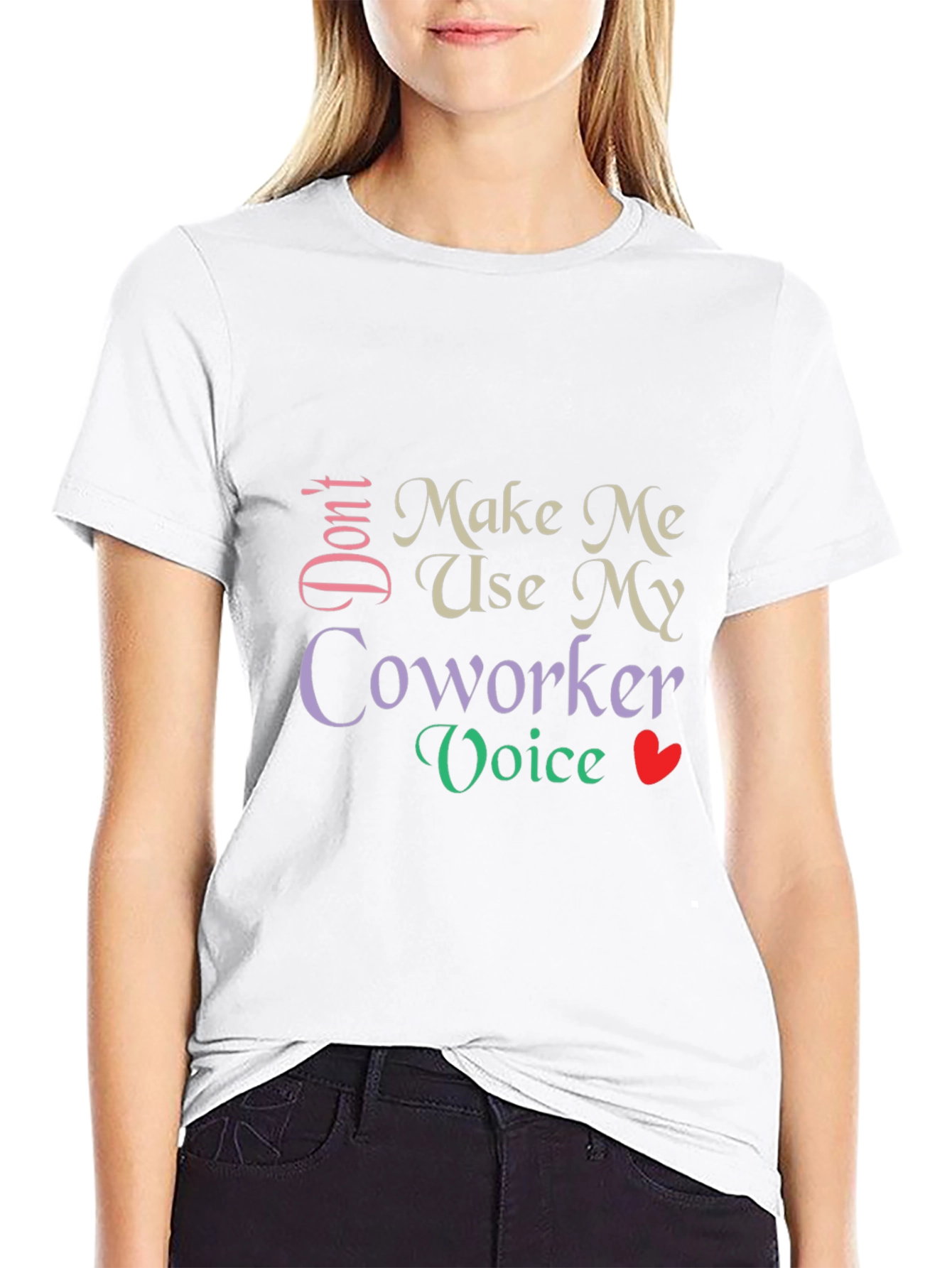 Humorous Coworker Voice Graphic Tee - Black
