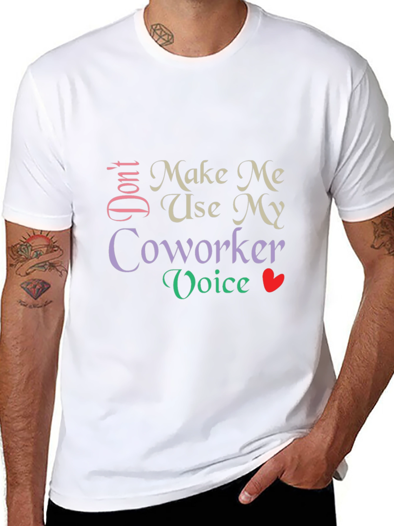 Humorous Coworker Voice Graphic Tee - Black
