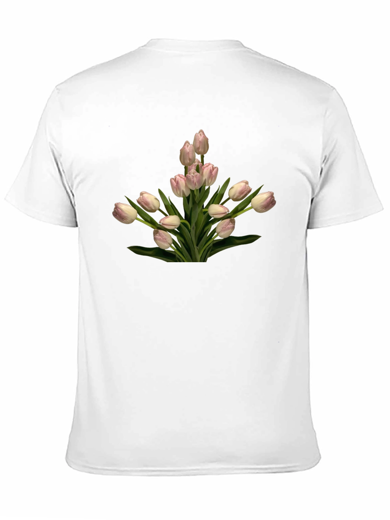 Tulip Bouquet Graphic Tee - Black Cotton T-Shirt