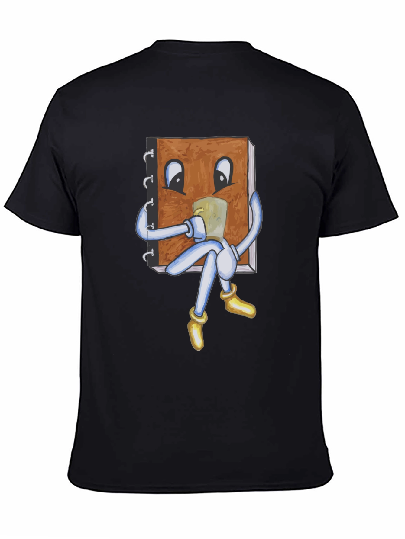 Novelty Bookworm Graphic T-Shirt - Black