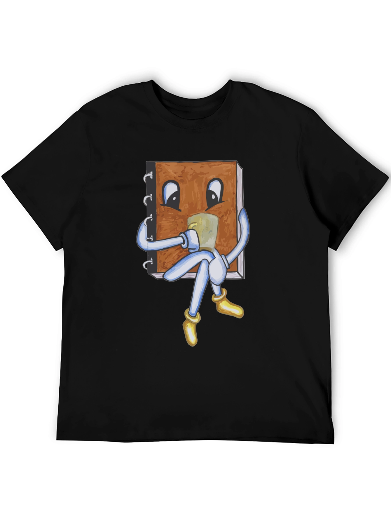 Novelty Bookworm Graphic T-Shirt - Black