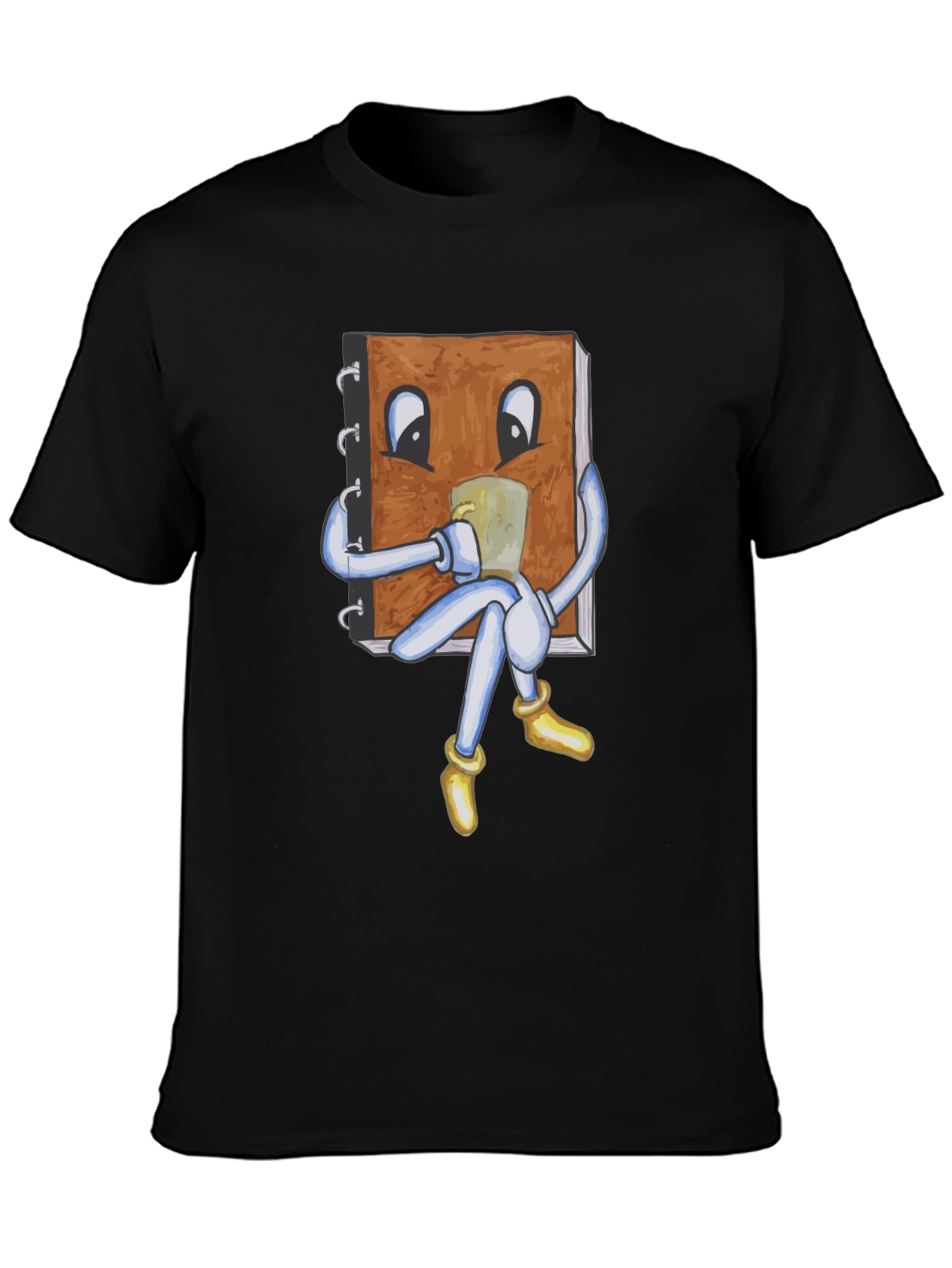 Novelty Bookworm Graphic T-Shirt - Black