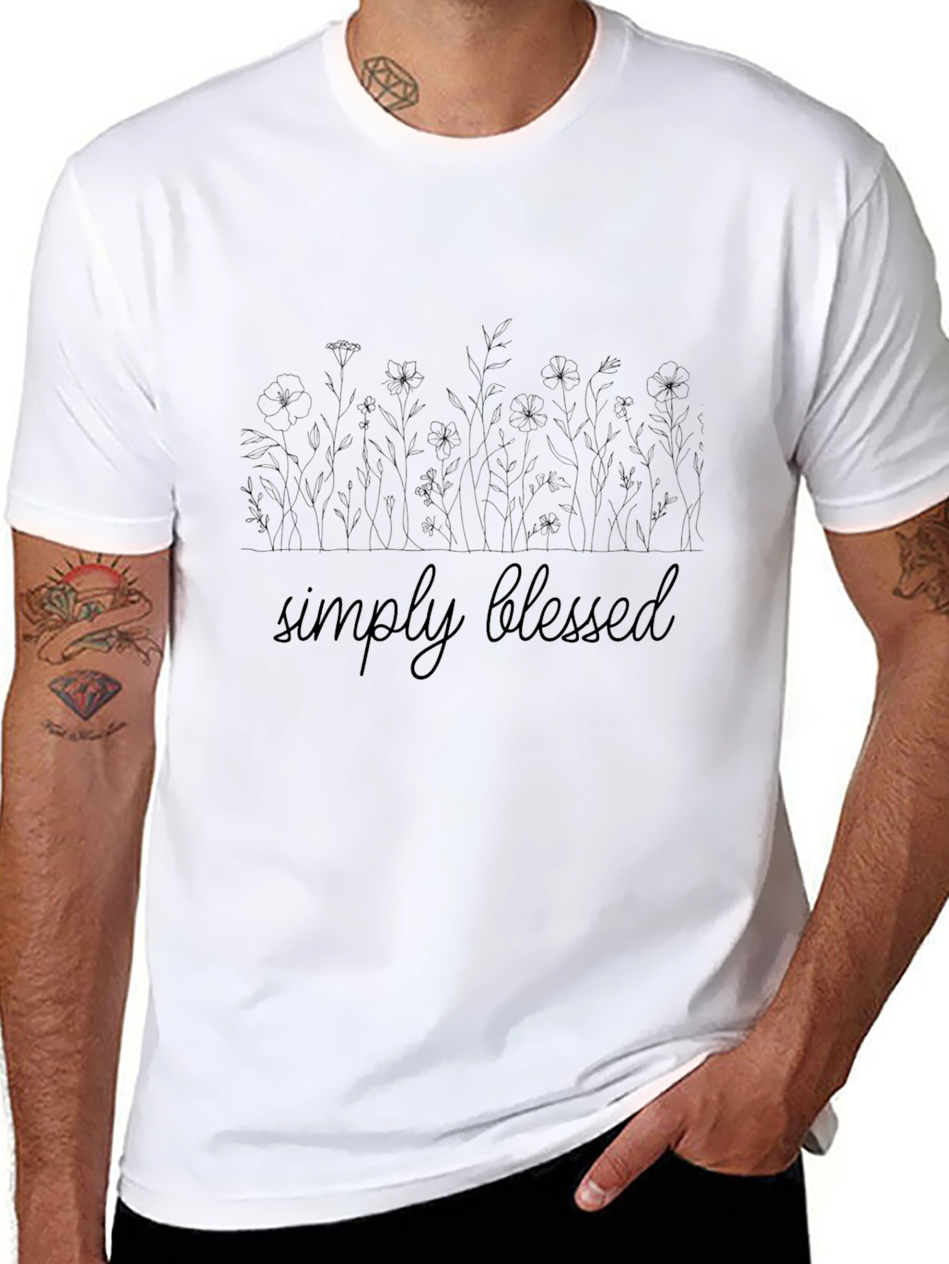 Simply Blessed Black Graphic T-Shirt