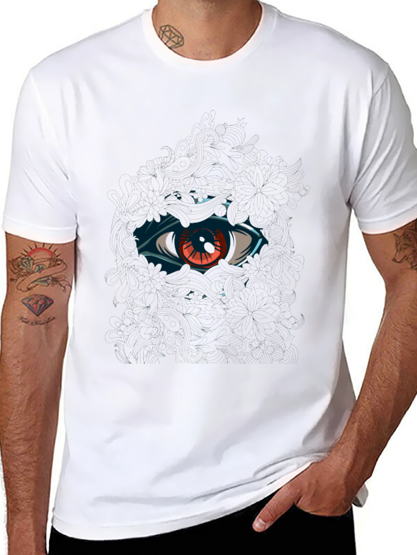 Eye Graphic Black T-Shirt Cool Design