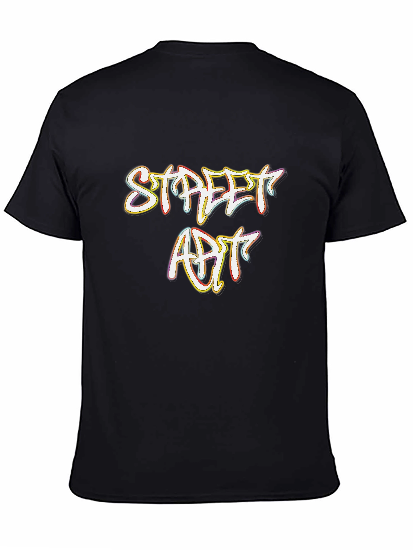 Street Art Graphic Print Black T-Shirt