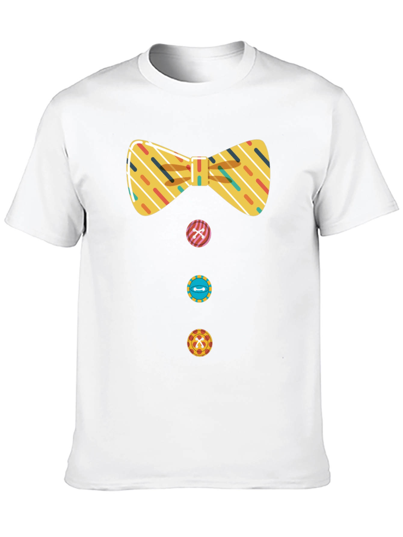 Novelty Bowtie & Buttons Black T-Shirt