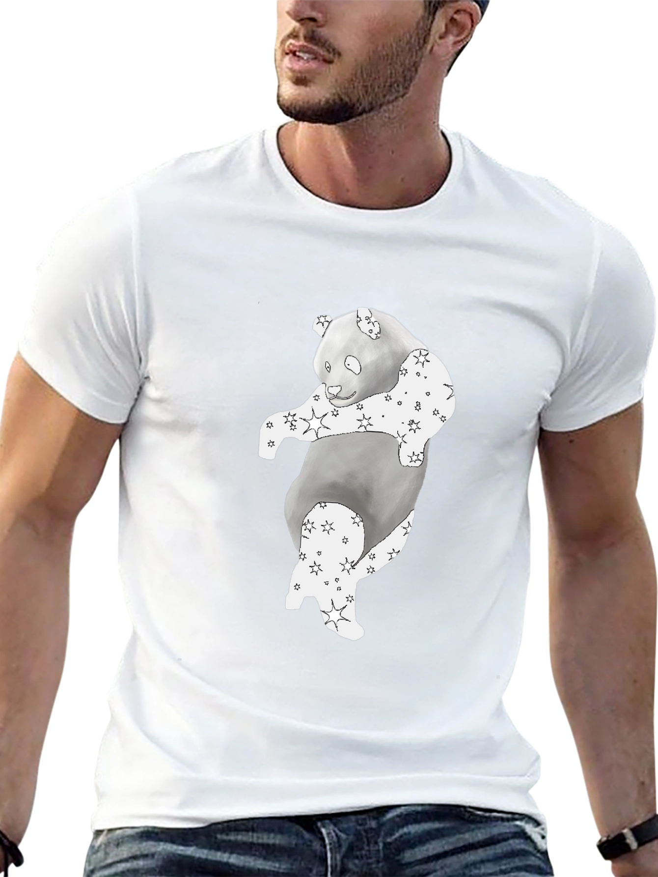 Panda Star Print T-Shirt