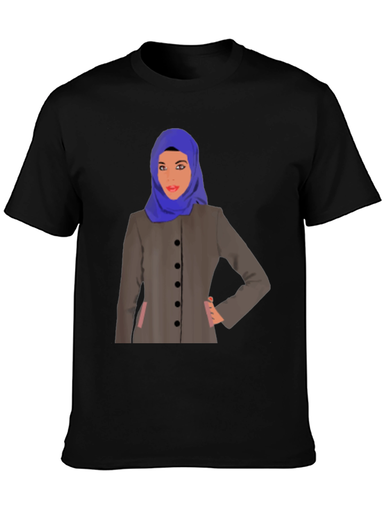 Stylish Woman in Hijab Graphic Tee