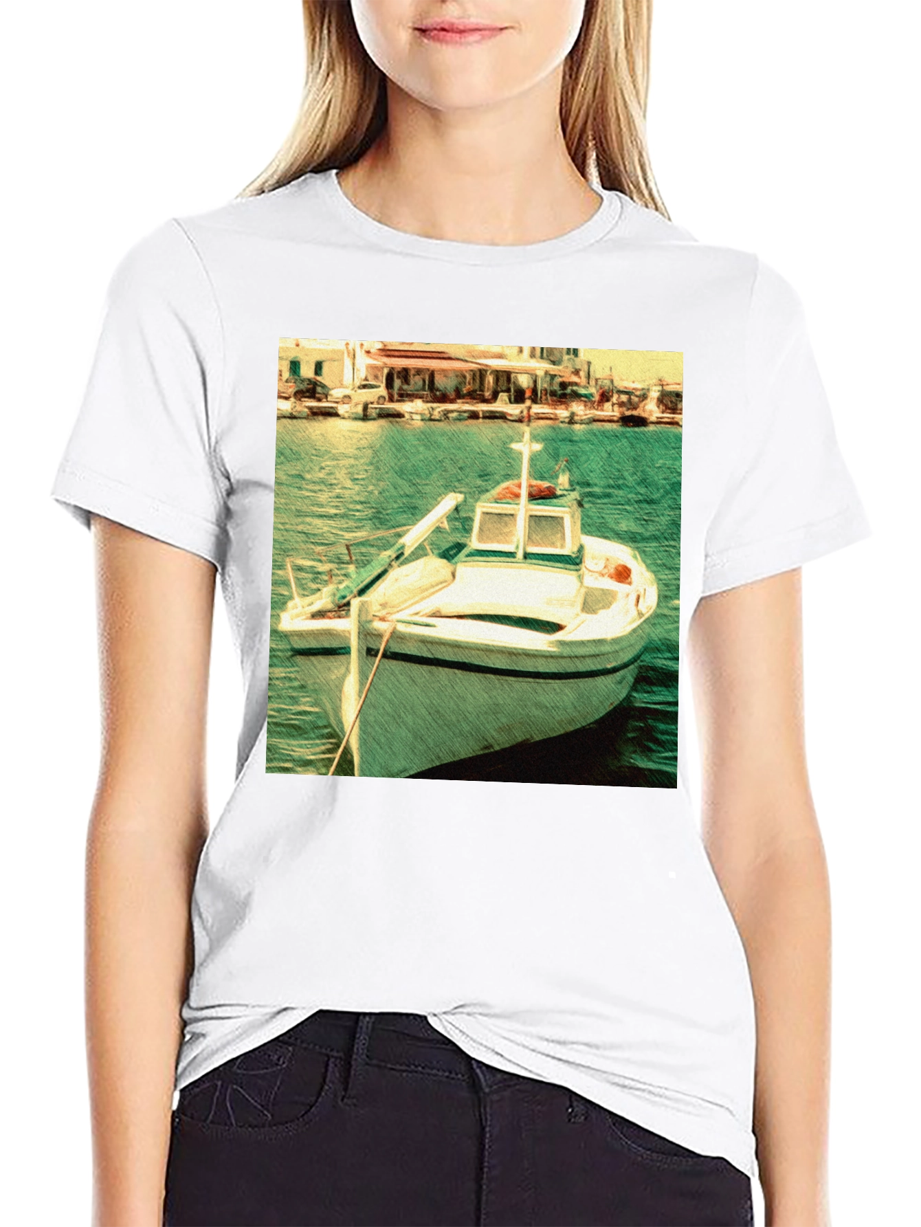 Boat Graphic Black T-Shirt