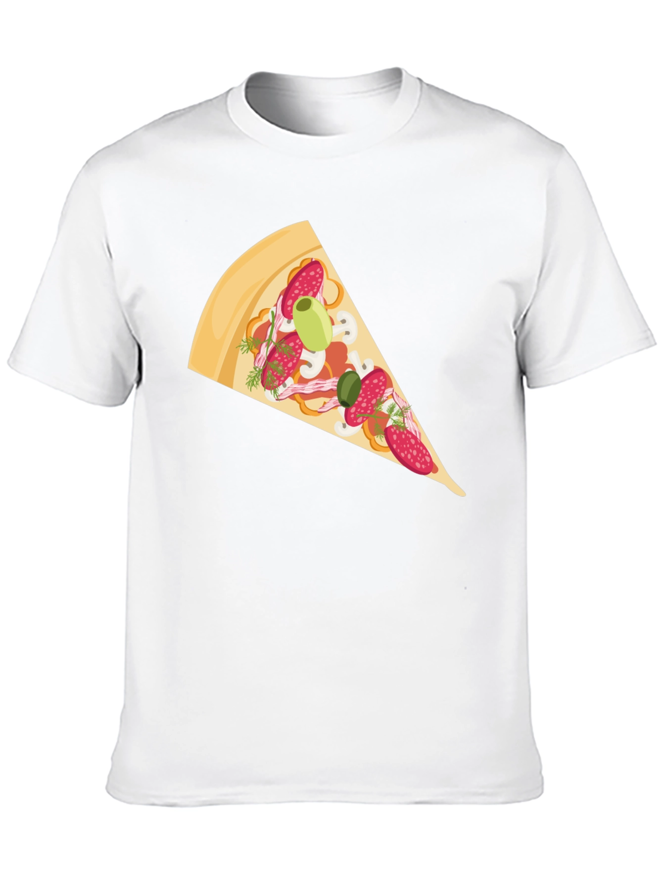 Pizza Slice Graphic Tee - Casual Black T-Shirt