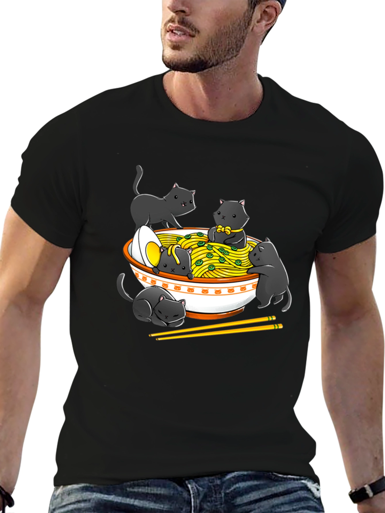 Ramen Cat T-Shirt - Unique Graphic Tee
