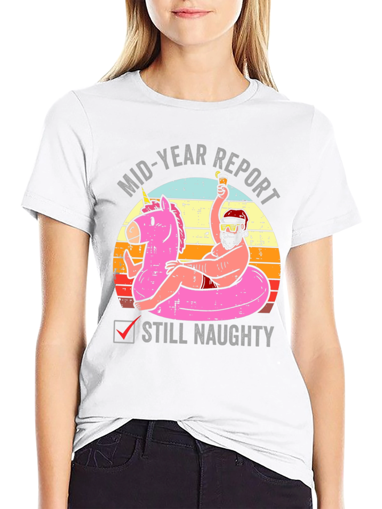 Mid-Year Report Still Naughty Santa T-Shirt