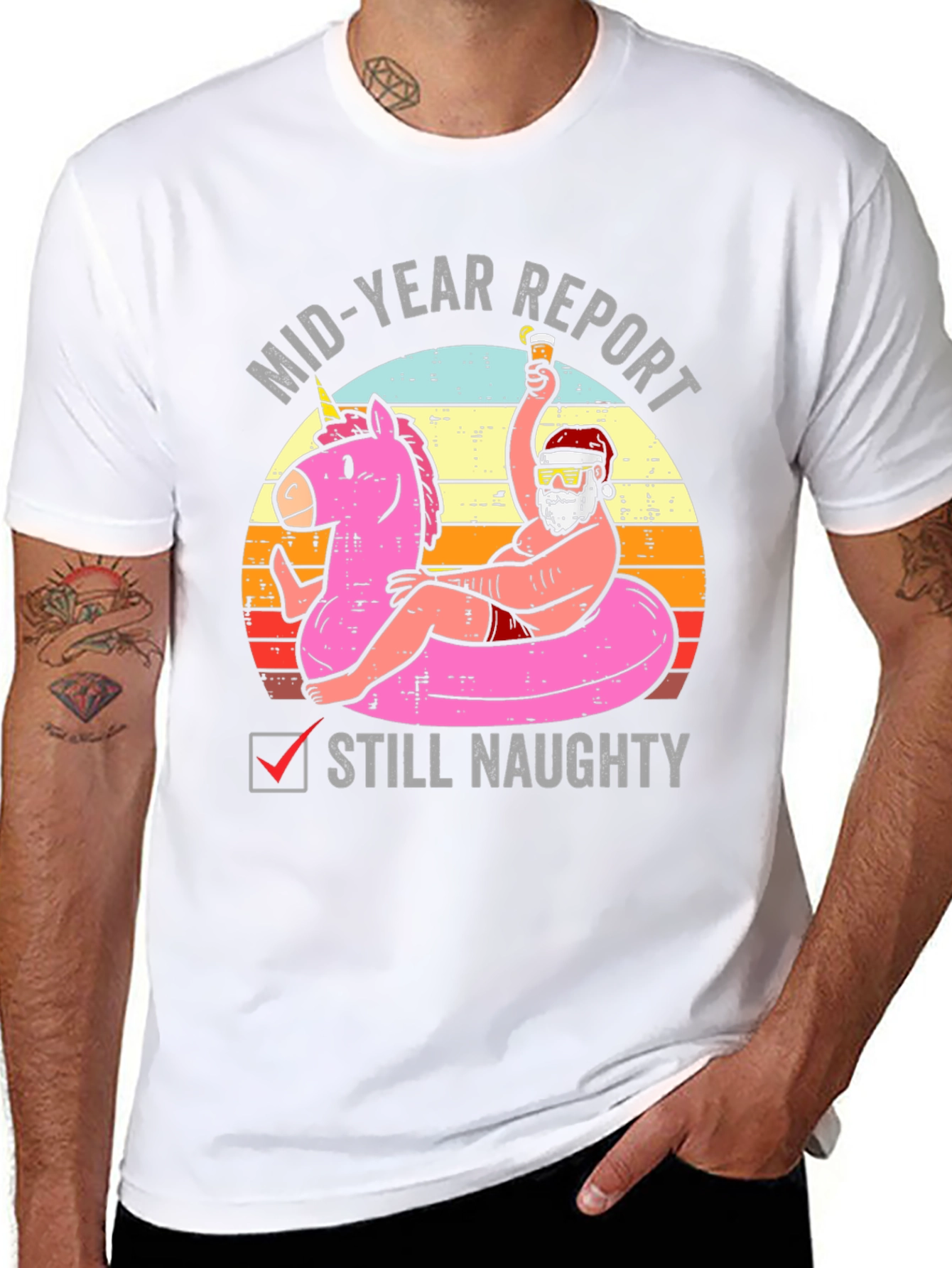 Mid-Year Report Still Naughty Santa T-Shirt