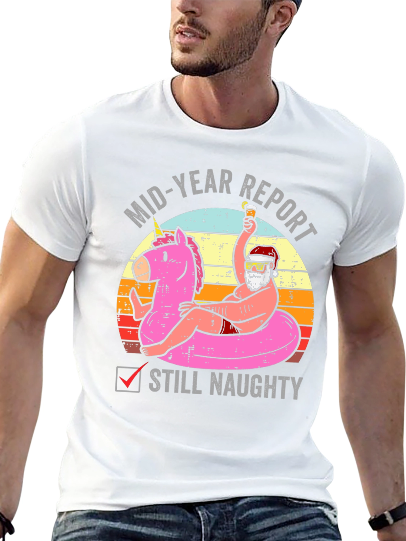 Mid-Year Report Still Naughty Santa T-Shirt