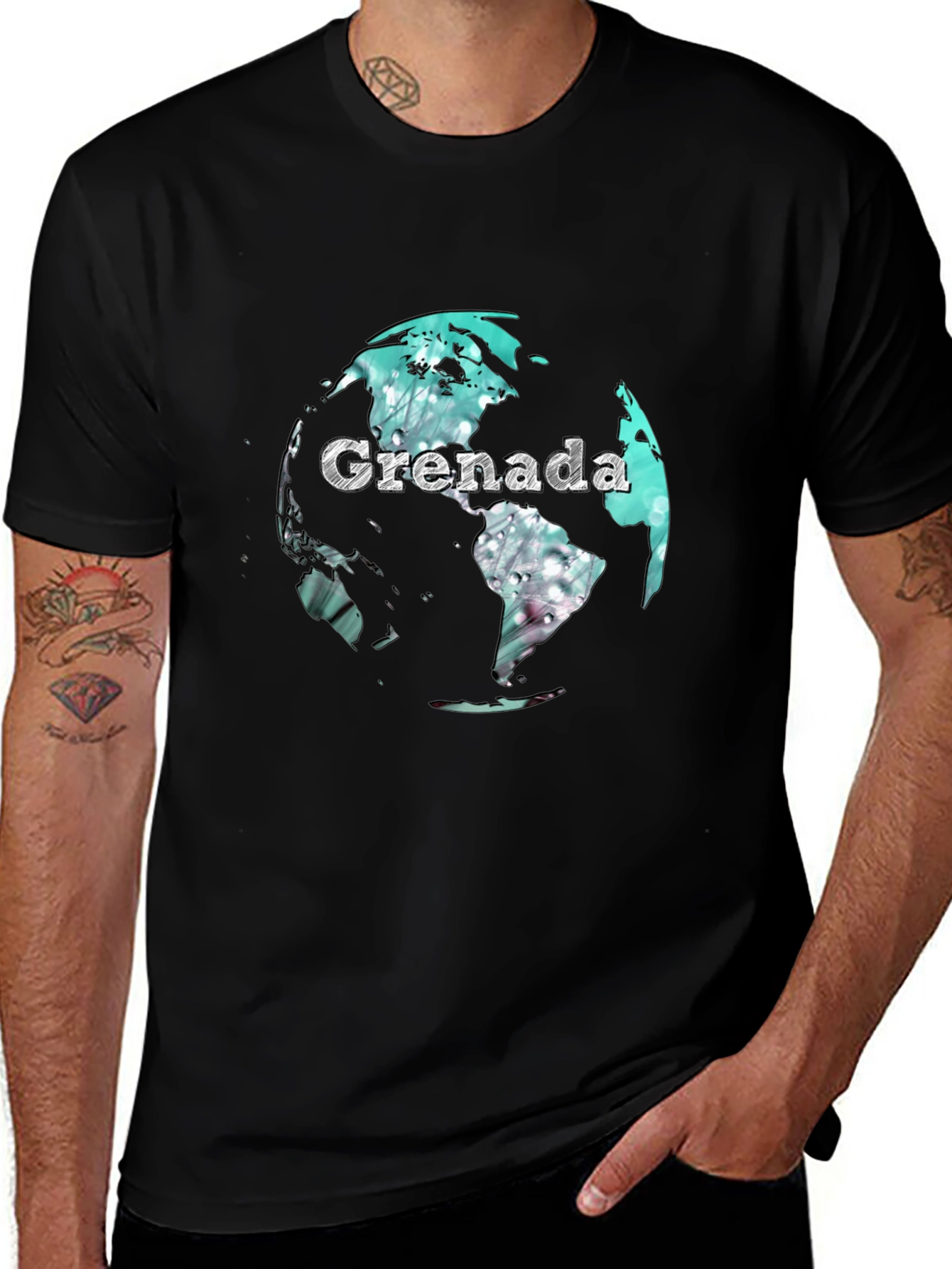 Grenada Globe Graphic Tee - Stylish Travel T-Shirt