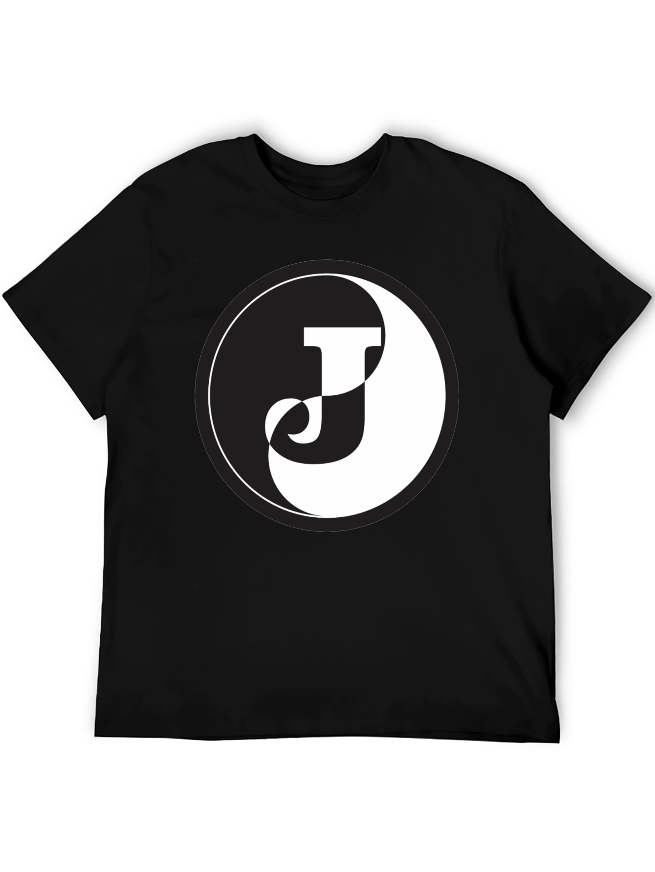 Yin Yang J Letter Black T-Shirt