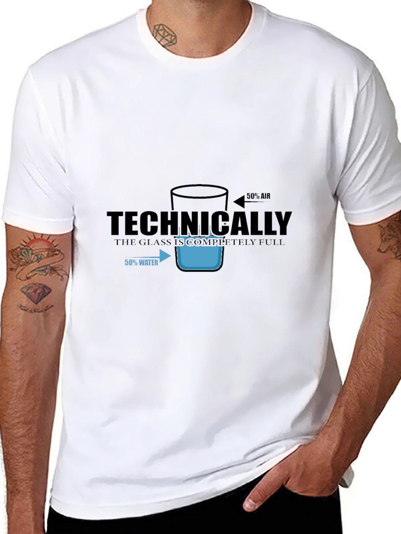 Technically Full Glass T-Shirt - Funny Science Tee